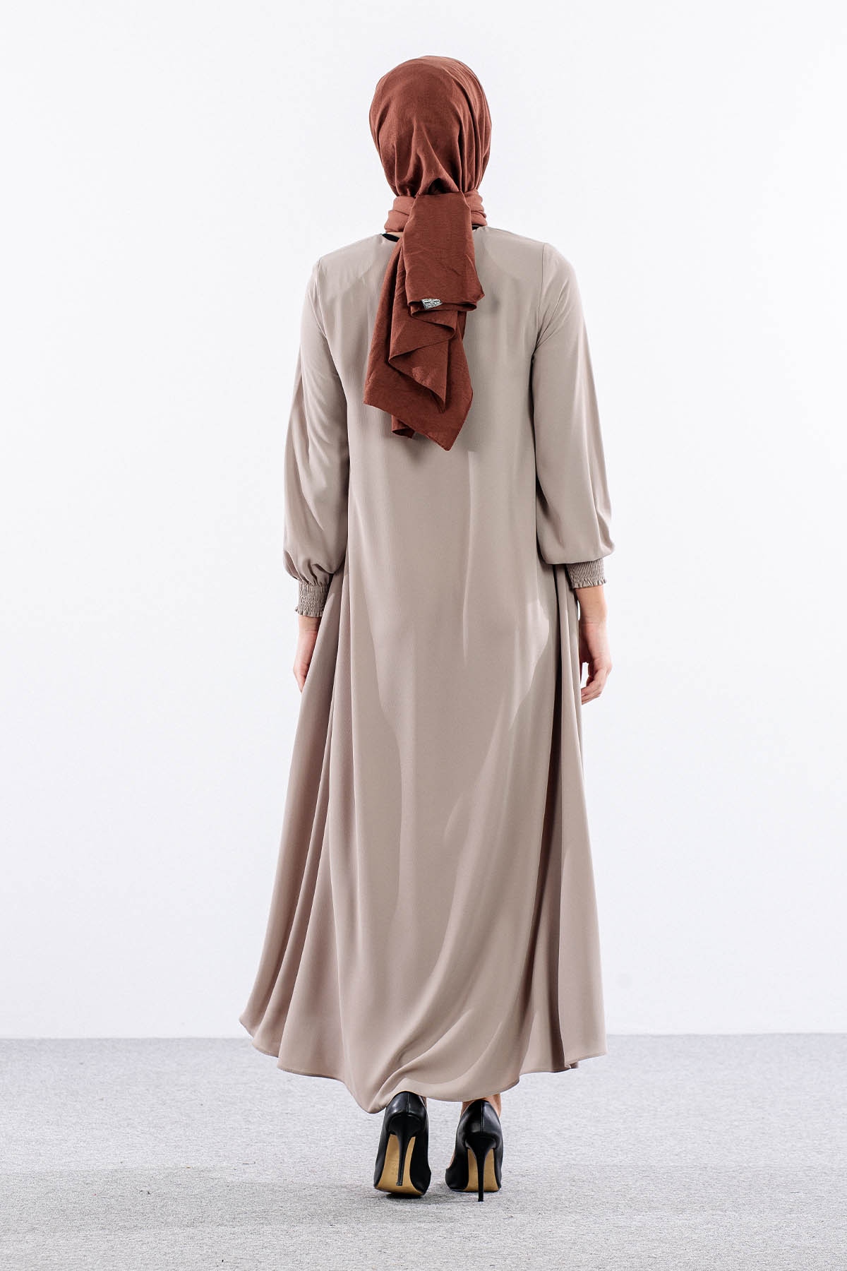 1001 Ferace 38-48 Mevlana Model Yaz - Bej - 5