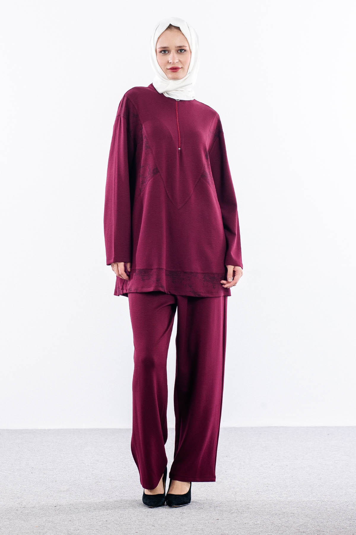2032 Takim 42-48 Yuksek Yaka - Bordo - 1