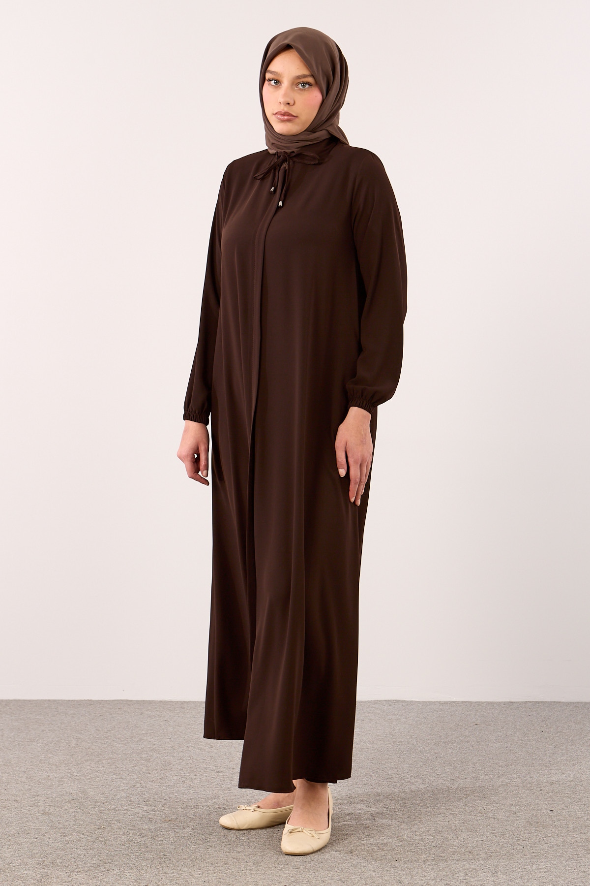 2127 Ferace 38-50 A Kesim Yarim Mevlana - Kahve - 2