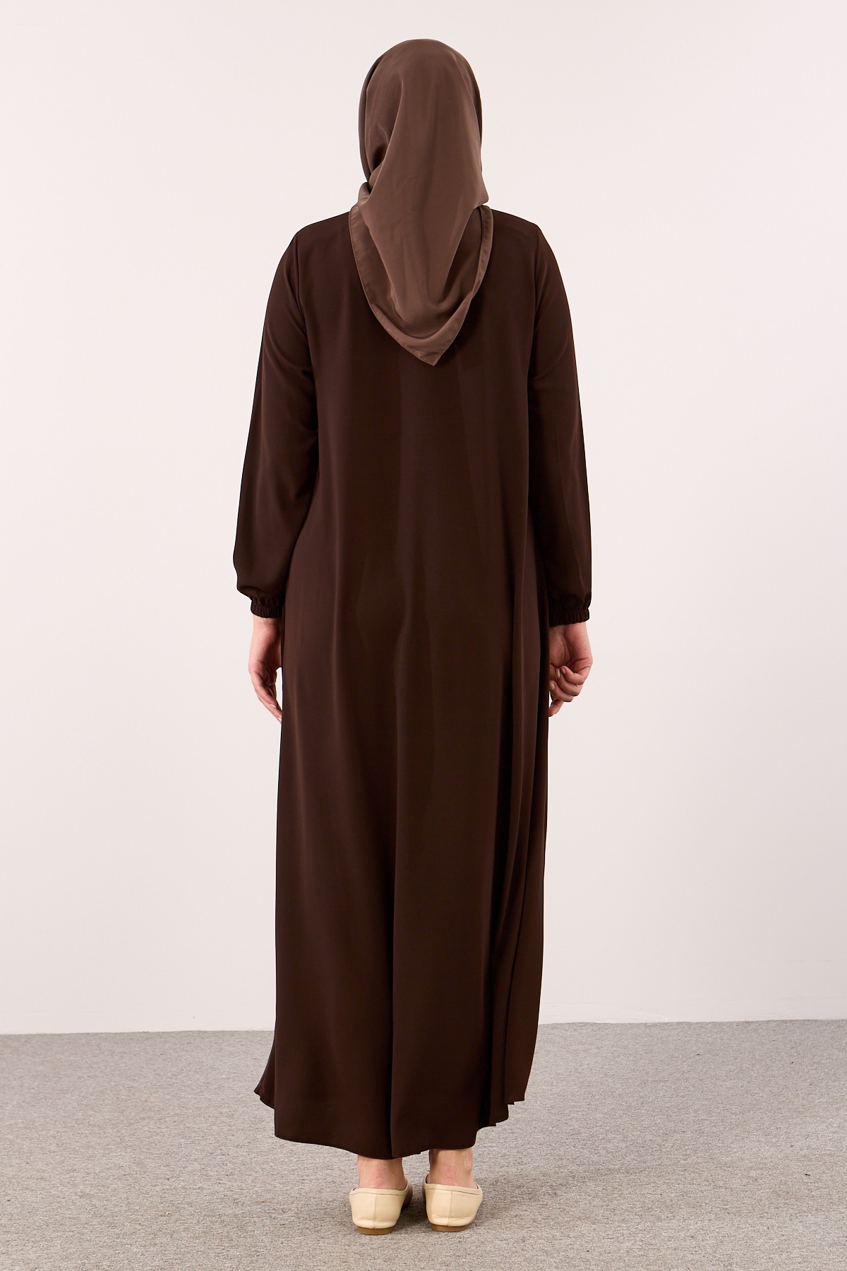 2127 Ferace 38-50 A Kesim Yarim Mevlana - Kahve - 4