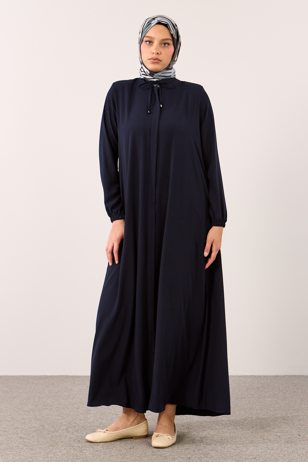 2127 Ferace 38-50 A Kesim Yarim Mevlana - Lacivert - 1