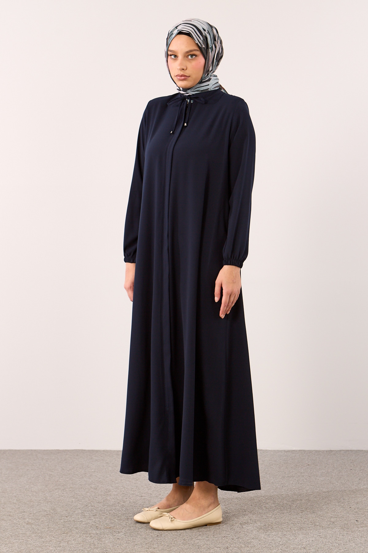 2127 Ferace 38-50 A Kesim Yarim Mevlana - Lacivert - 2
