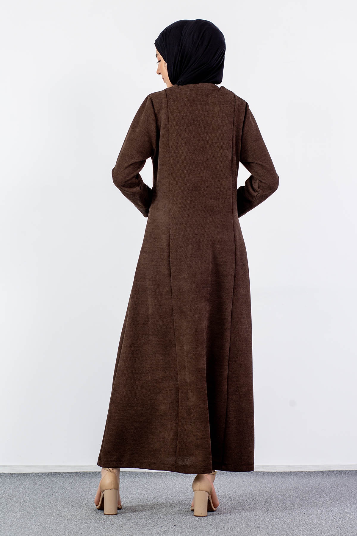 2257 Ferace 42-52 - Kahve-siyah - 5