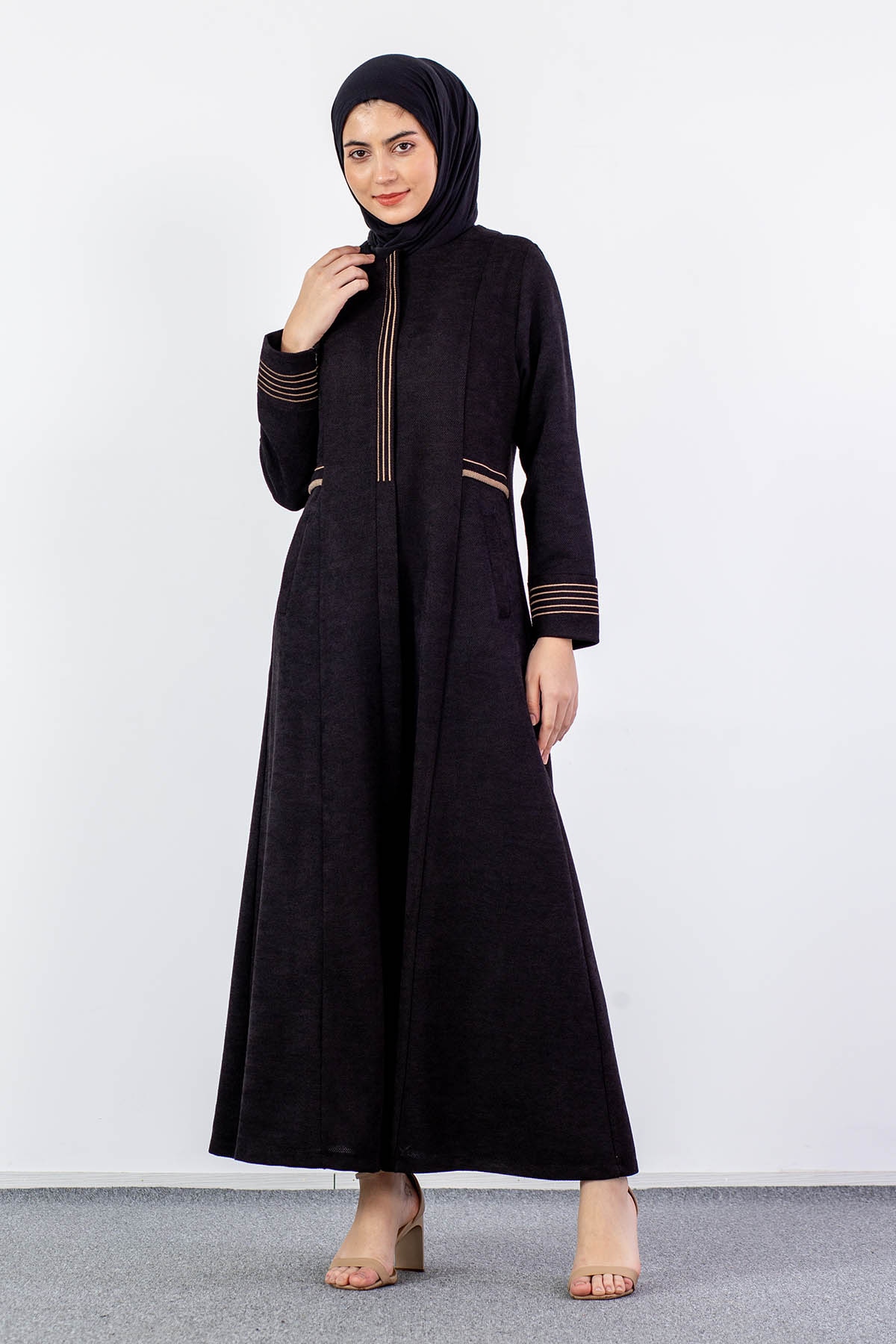 2257 Ferace 42-52 - Siyah_bej - 1