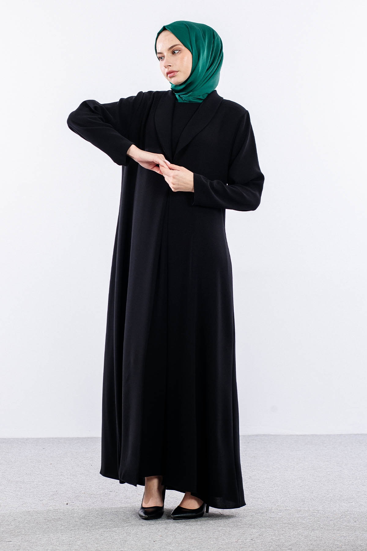 2282 2li Kaftan 42-52  Yaz şık - Siyah - 3