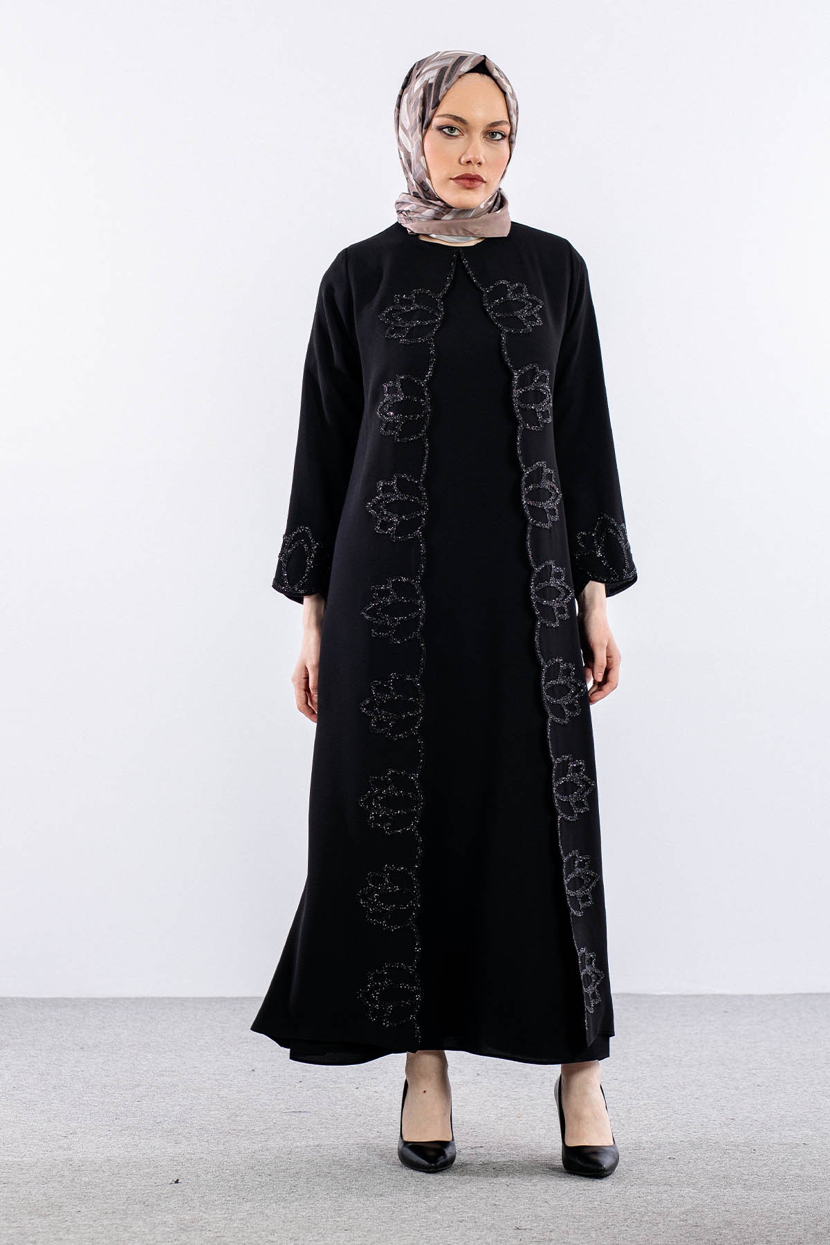 2298 2li̇ Kaftan 42-52 - Siyah - 1
