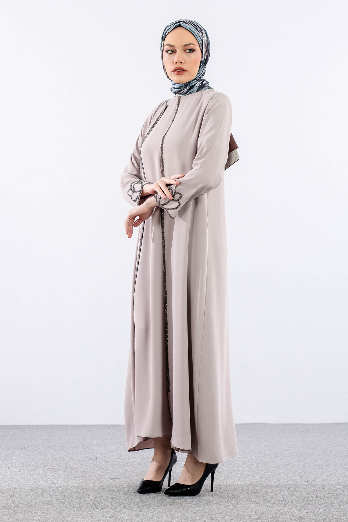 2326 2li̇ Kaftan 42-52 - Bej - 2