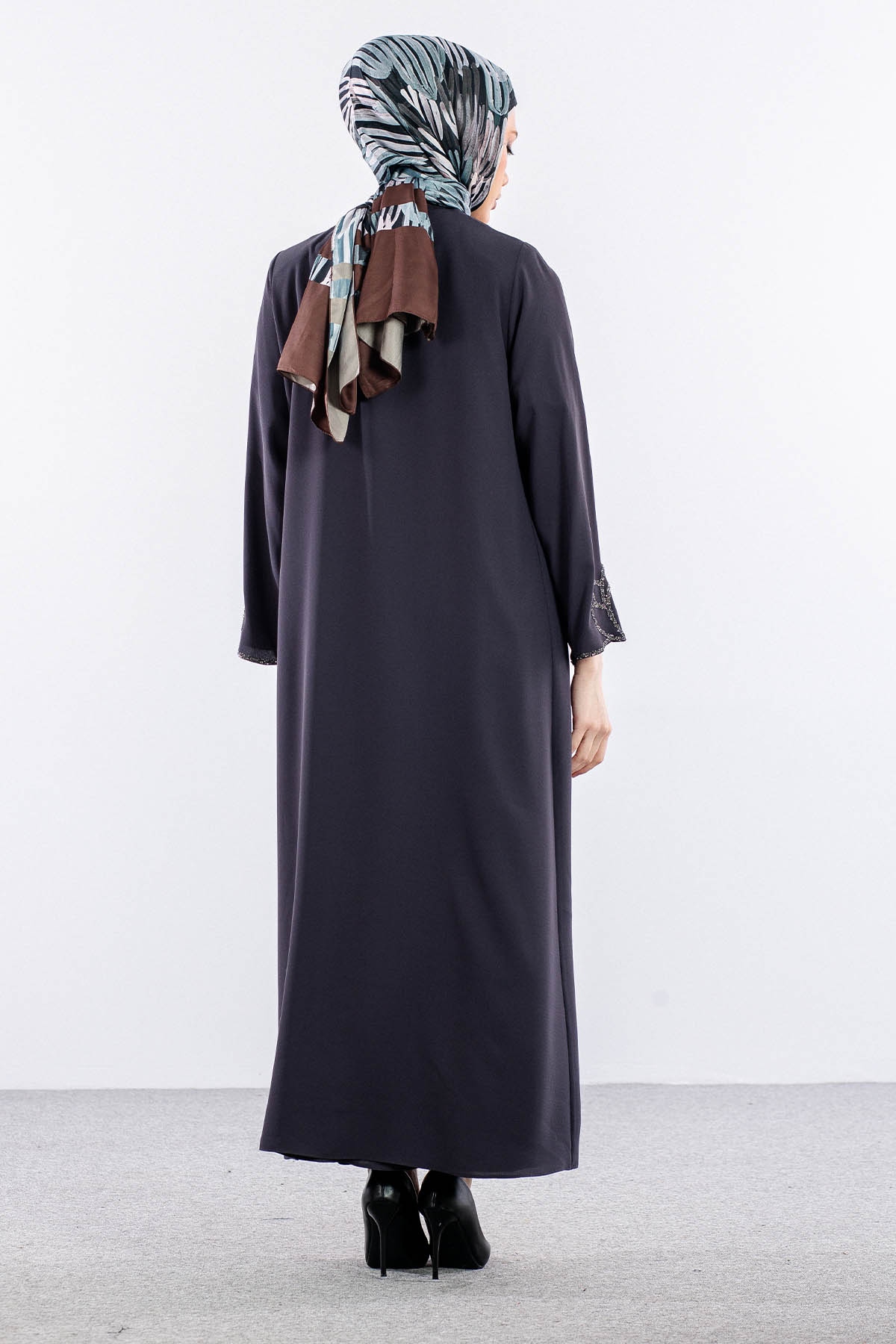 2326 2li̇ Kaftan 42-52 - Gri - 4