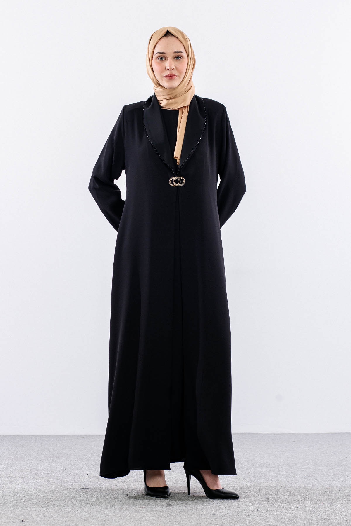 2331 2li̇ şik Kaftan 42-52 - Siyah - 4