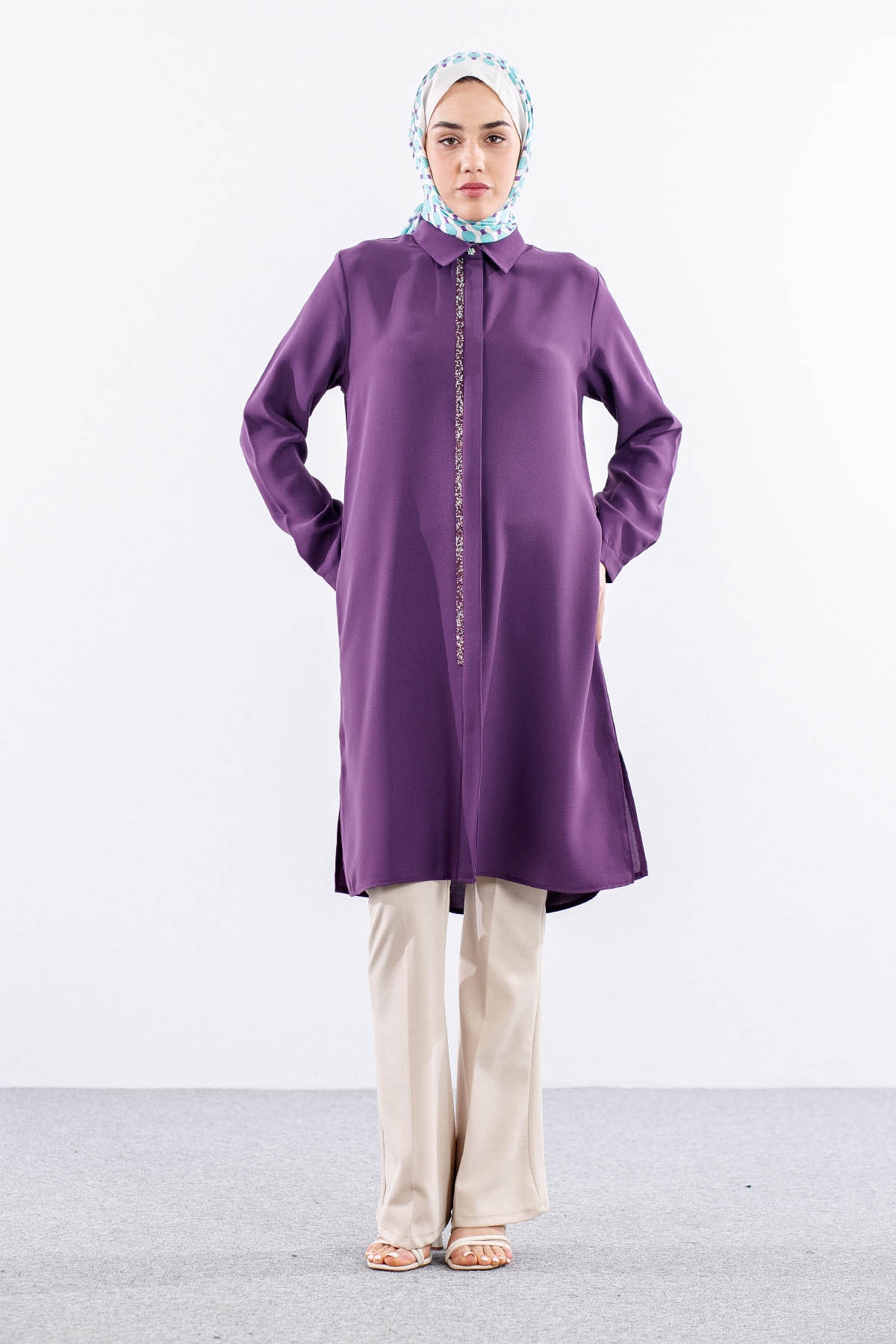 2423 Tunik 42-48 şrt - Lila - 1