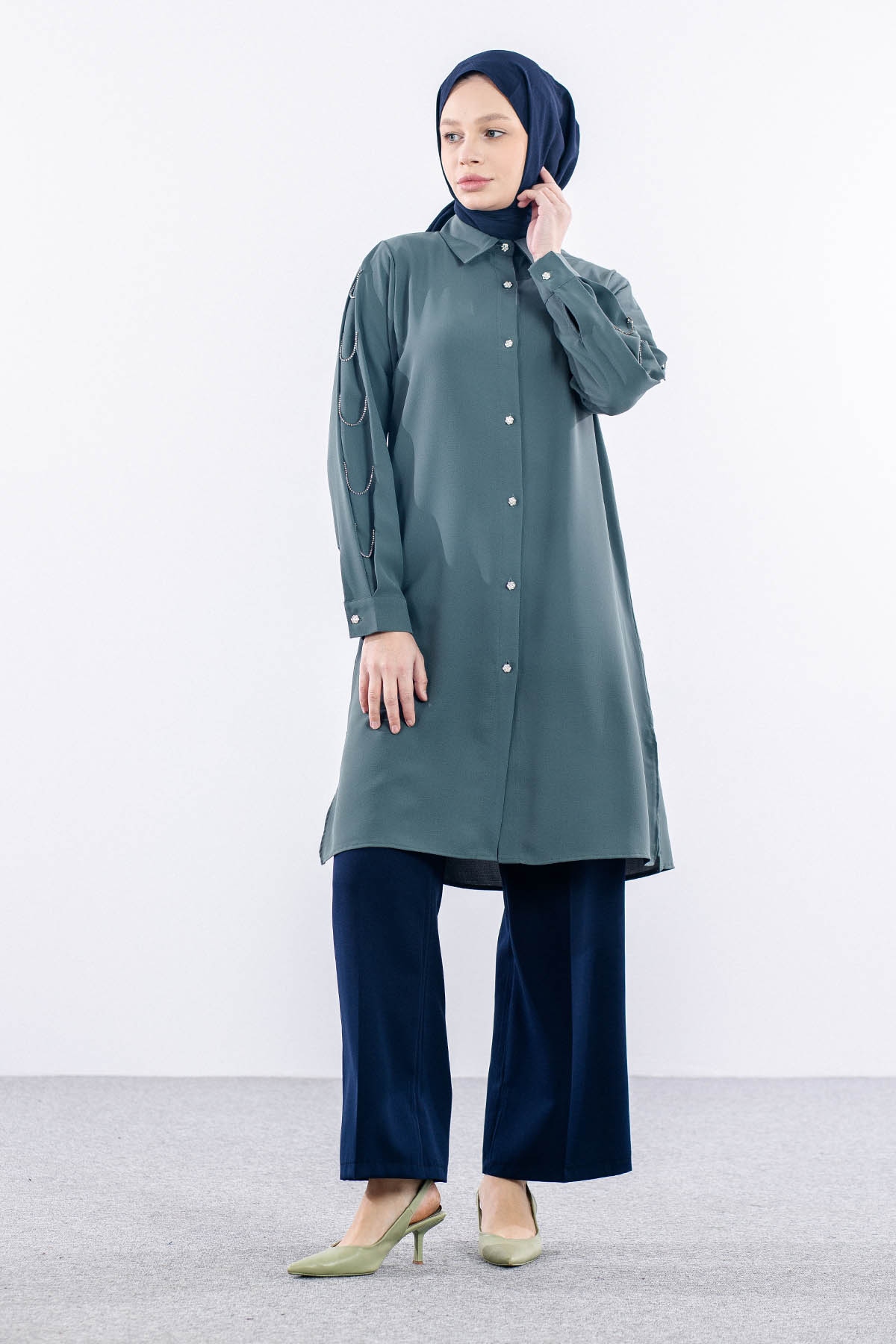 2424 Tunik 42-48 Kol Tas - Haki - 2
