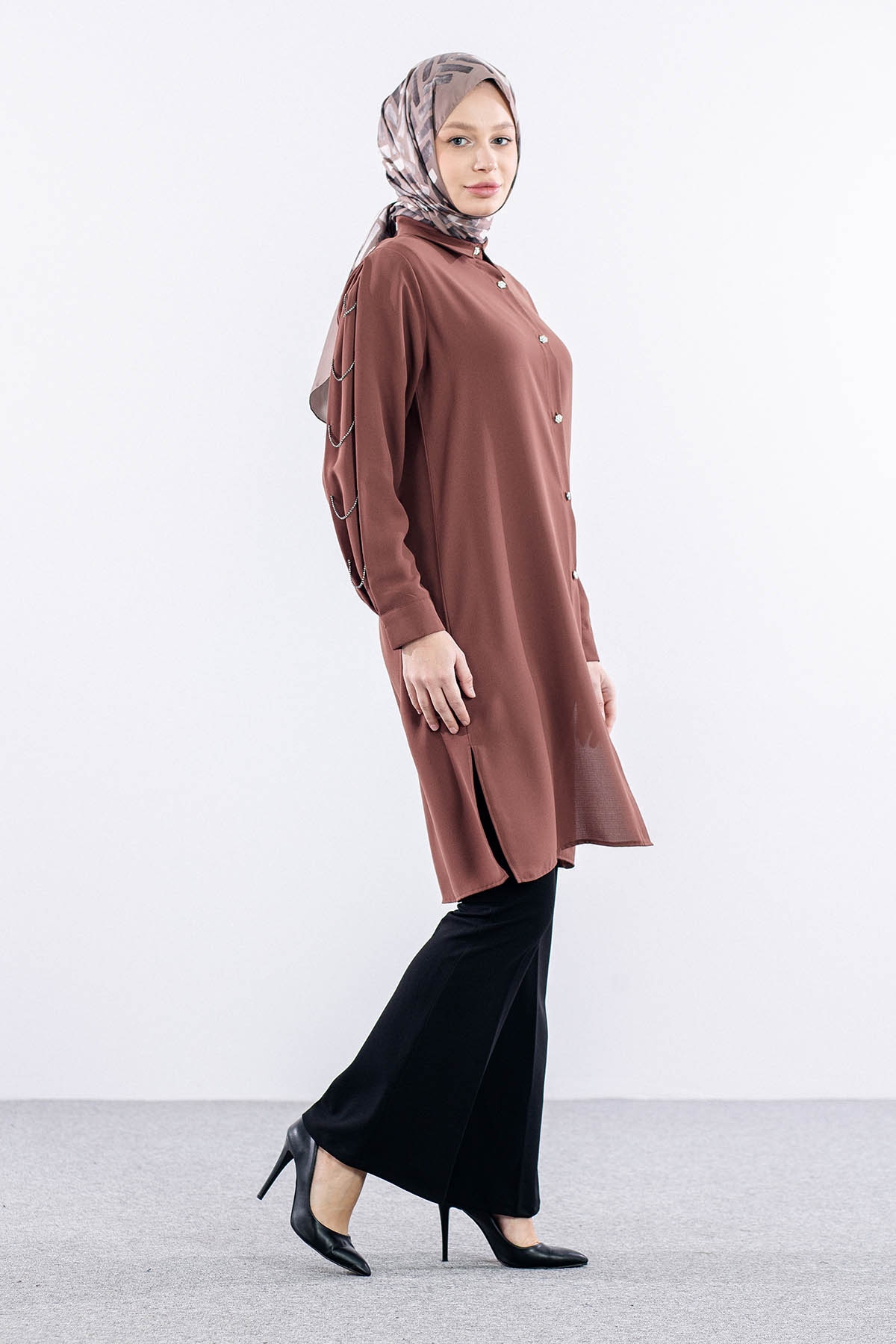 2424 Tunik 42-48 Kol Tas - Kiremit - 4