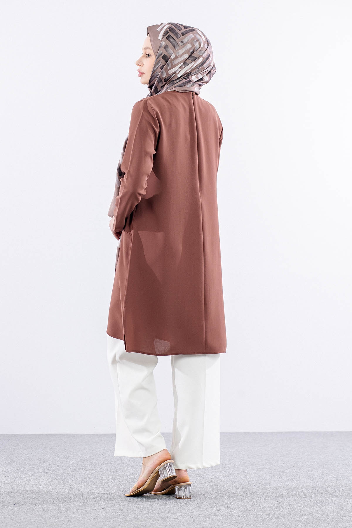 2429 Tunik 42-48 Kare - Kiremit - 5