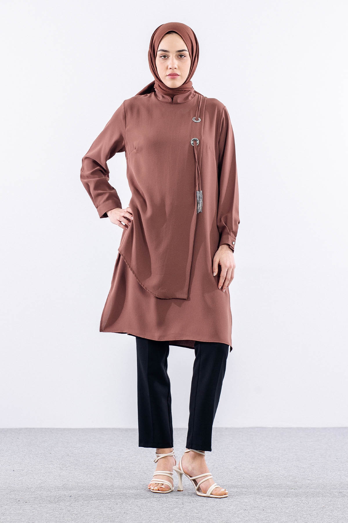 2430 Tunik 42-48 Kusgozu - Kiremit - 1