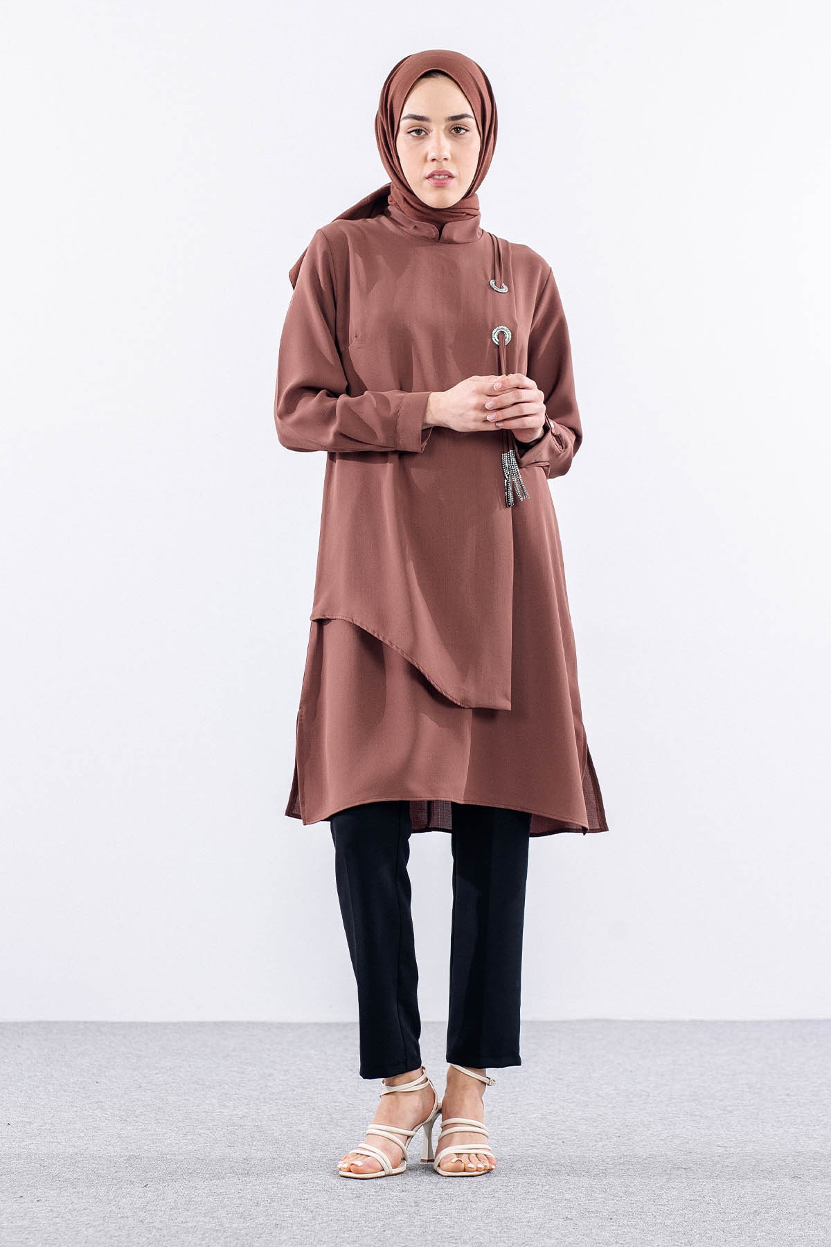 2430 Tunik 42-48 Kusgozu - Kiremit - 2
