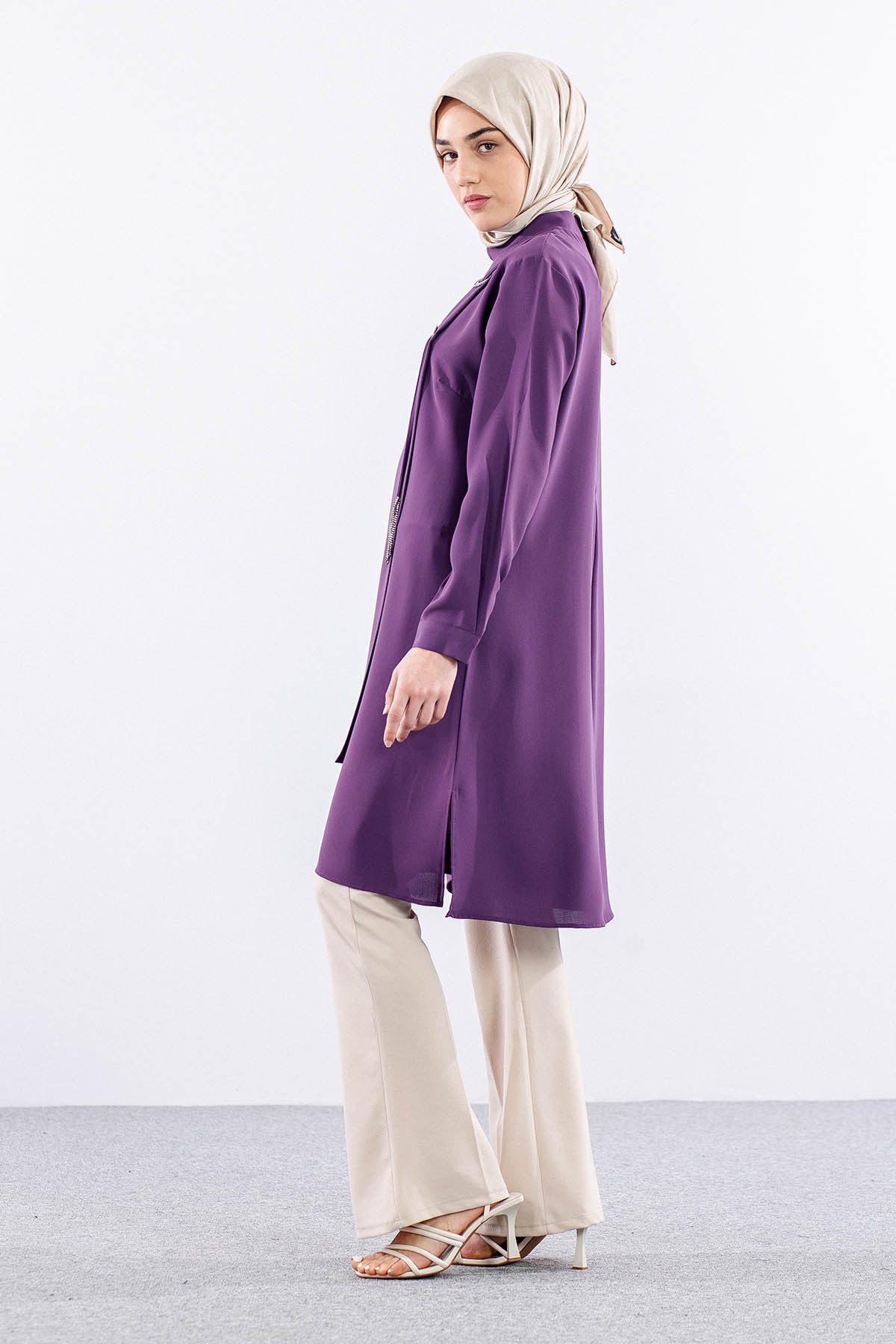 2430 Tunik 42-48 Kusgozu - Lila - 3