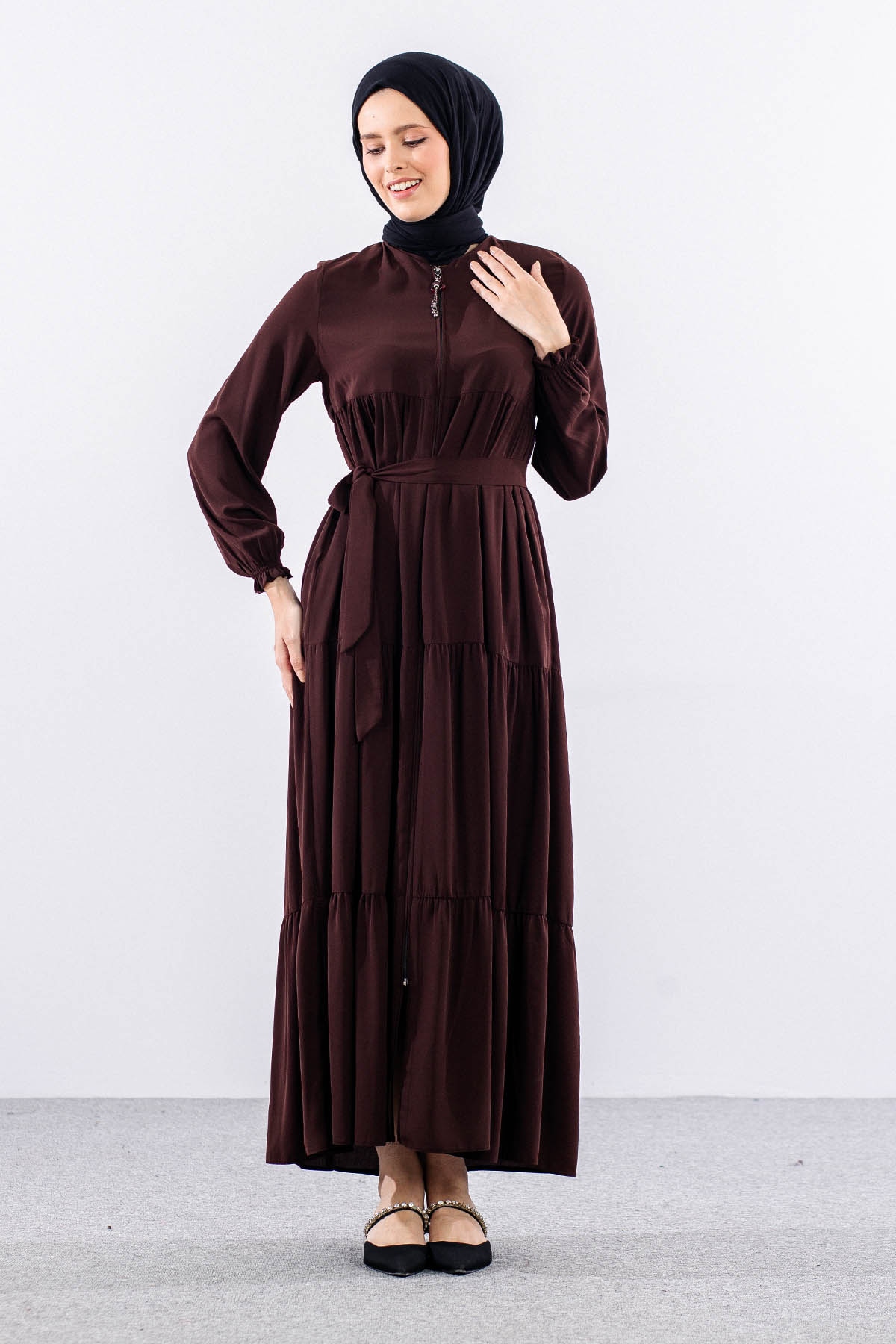 2454 Ferace 38-48 - Kahve - 2