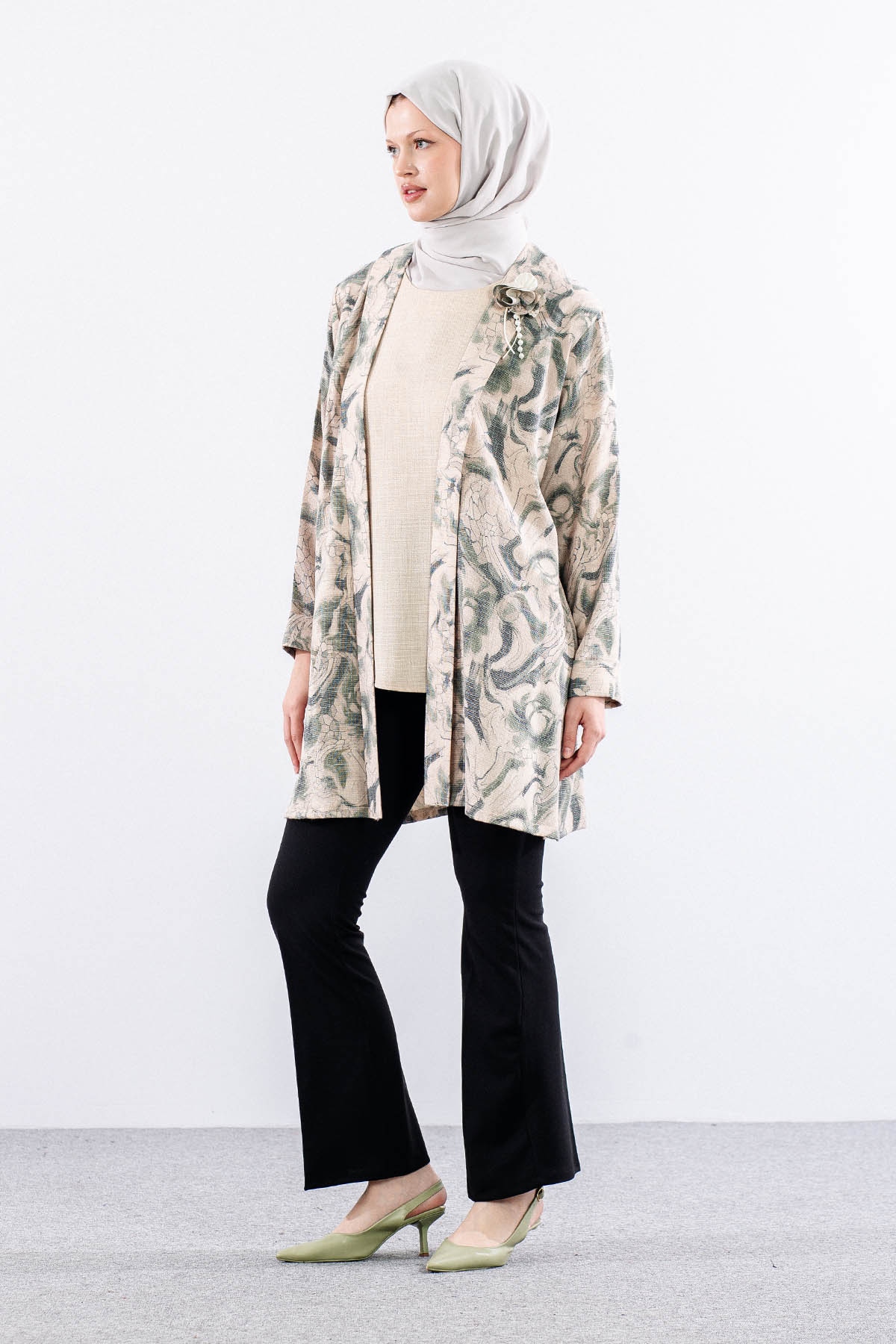 2663 Bayan 2li Bluz L-xl-2xl-3xl - Yesil - 2