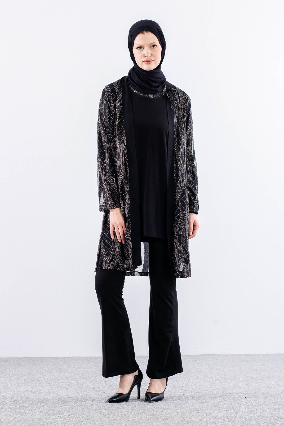 2669 Bayan 2li Bluz L-xl-2xl-3xl - Siyah - 1