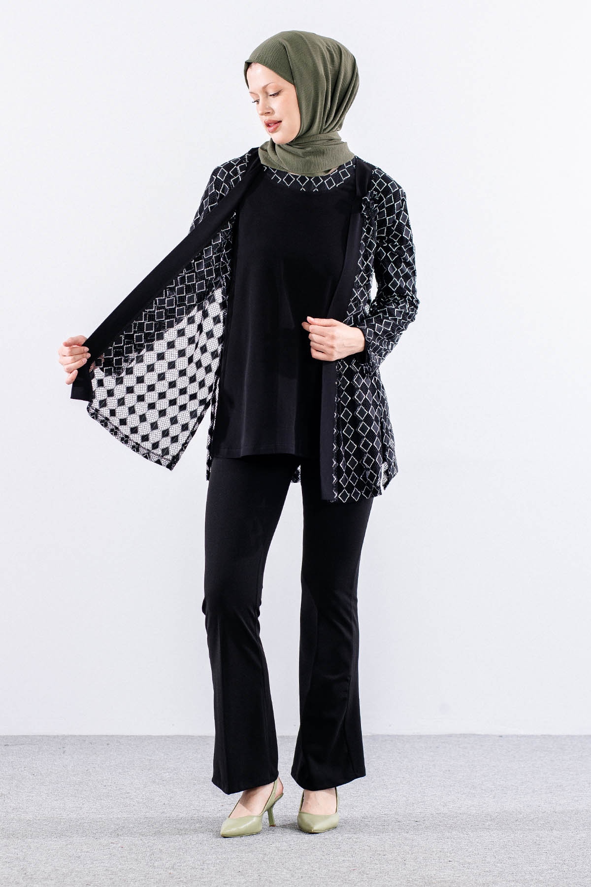 2671 Bayan 2li Bluz L-xl-2xl-3xl - Siyah - 3