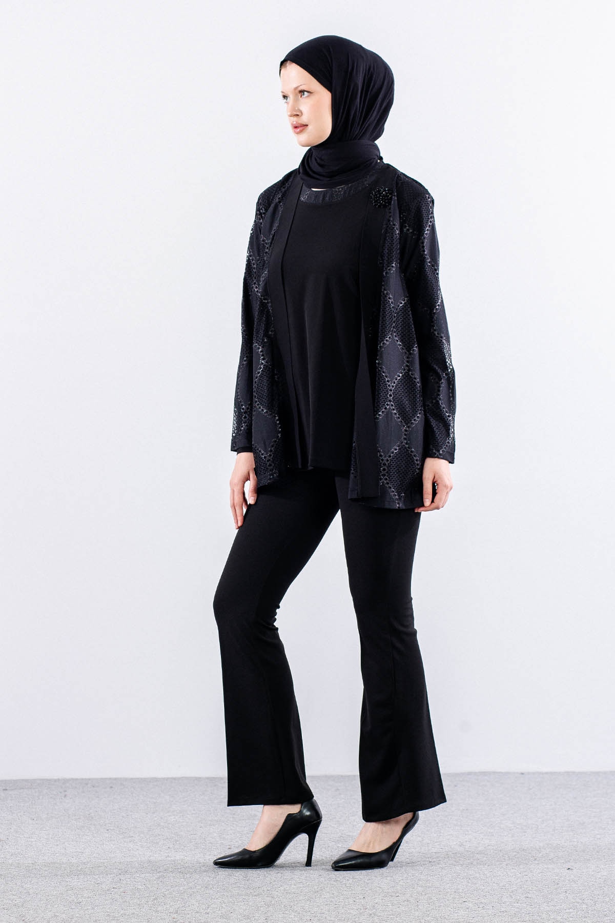 2673 Bayan 2li Bluz L-xl-2xl-3xl - Siyah - 3
