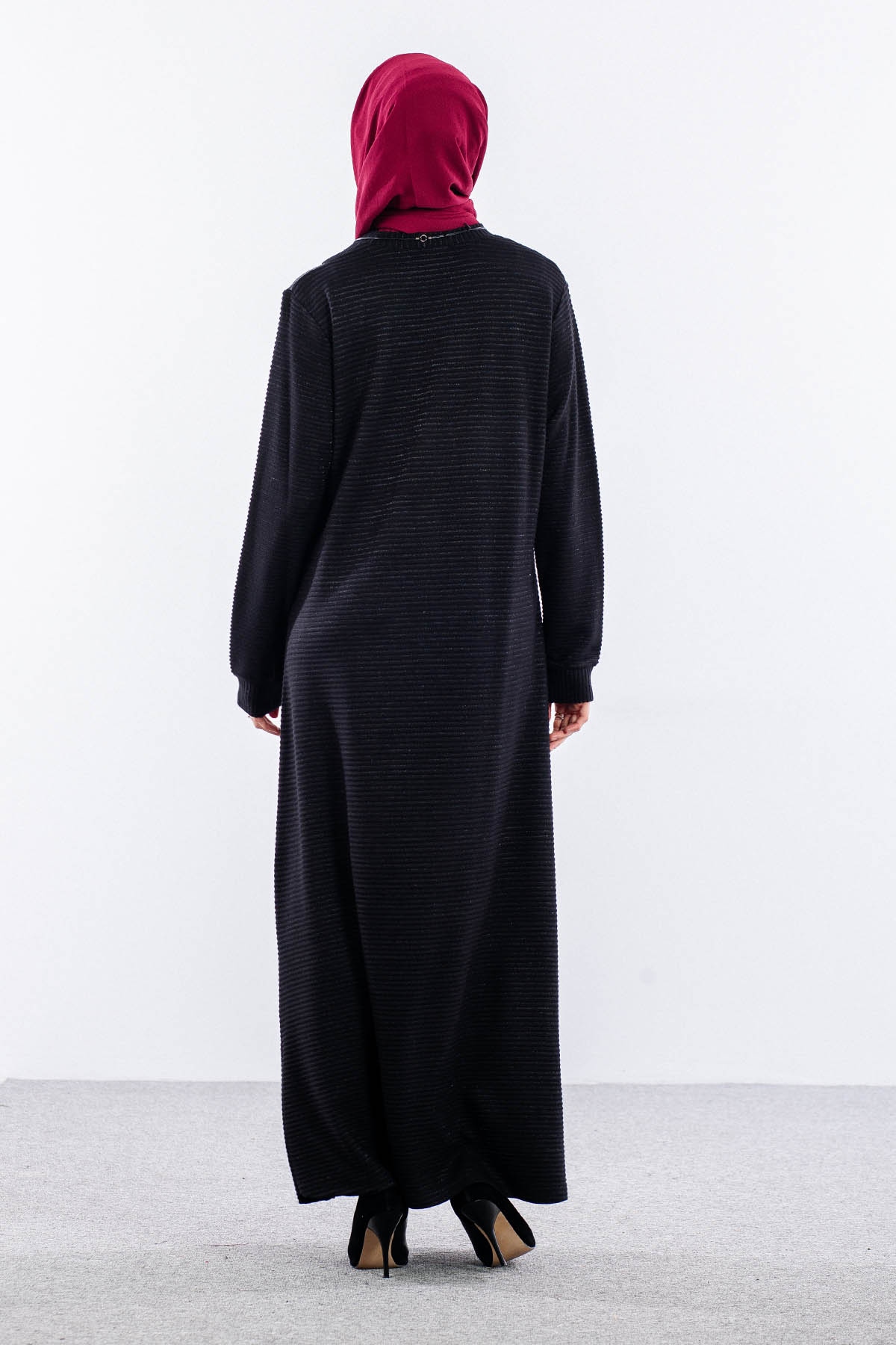 2697 Elbise 44-50 - Siyah - 4