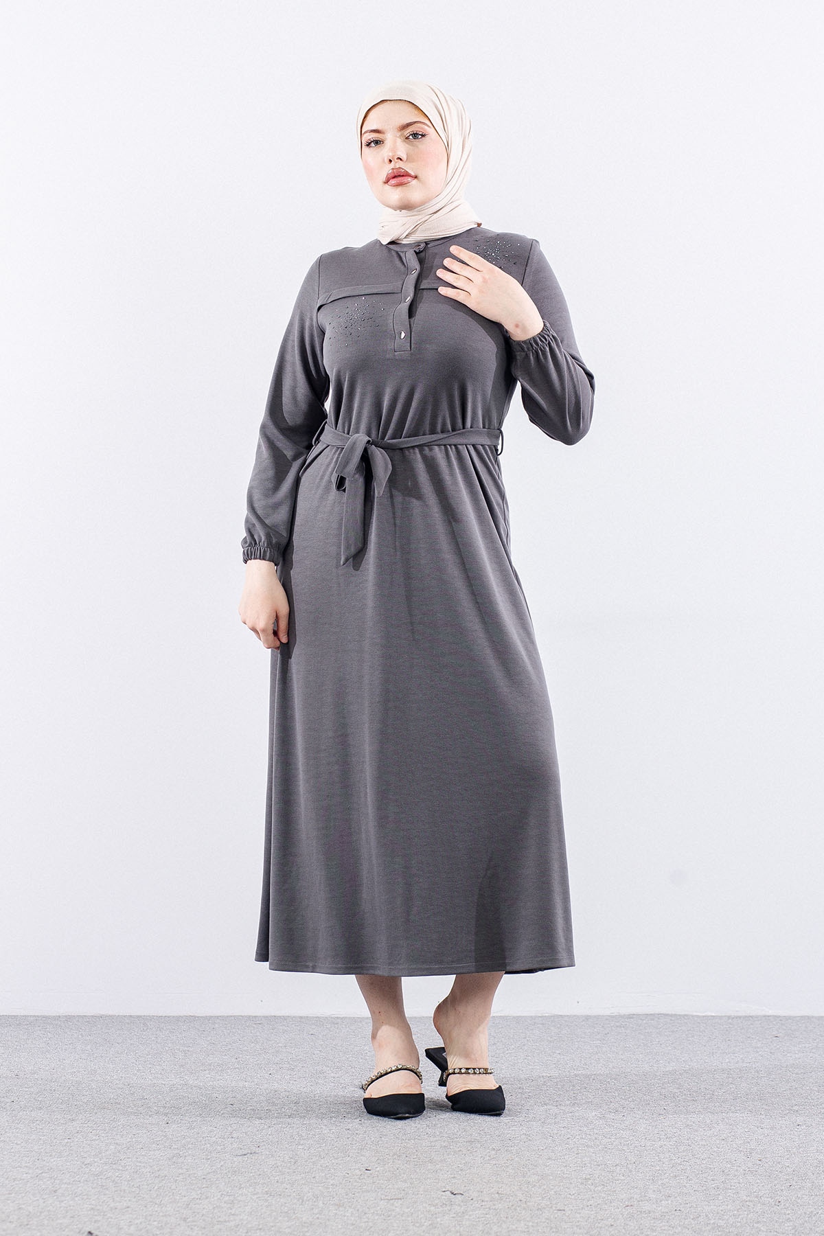 3045 Elbi̇se M-l-xl-2xl - Gri - 1