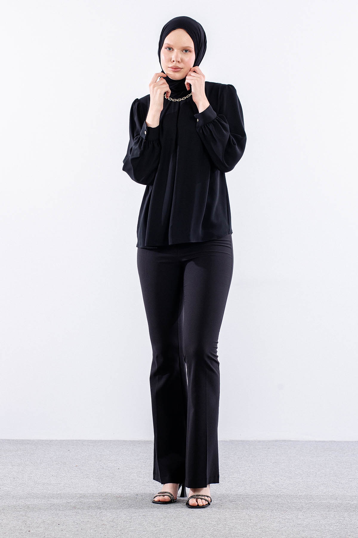 3073 Bluz 40-48 - Siyah - - 1
