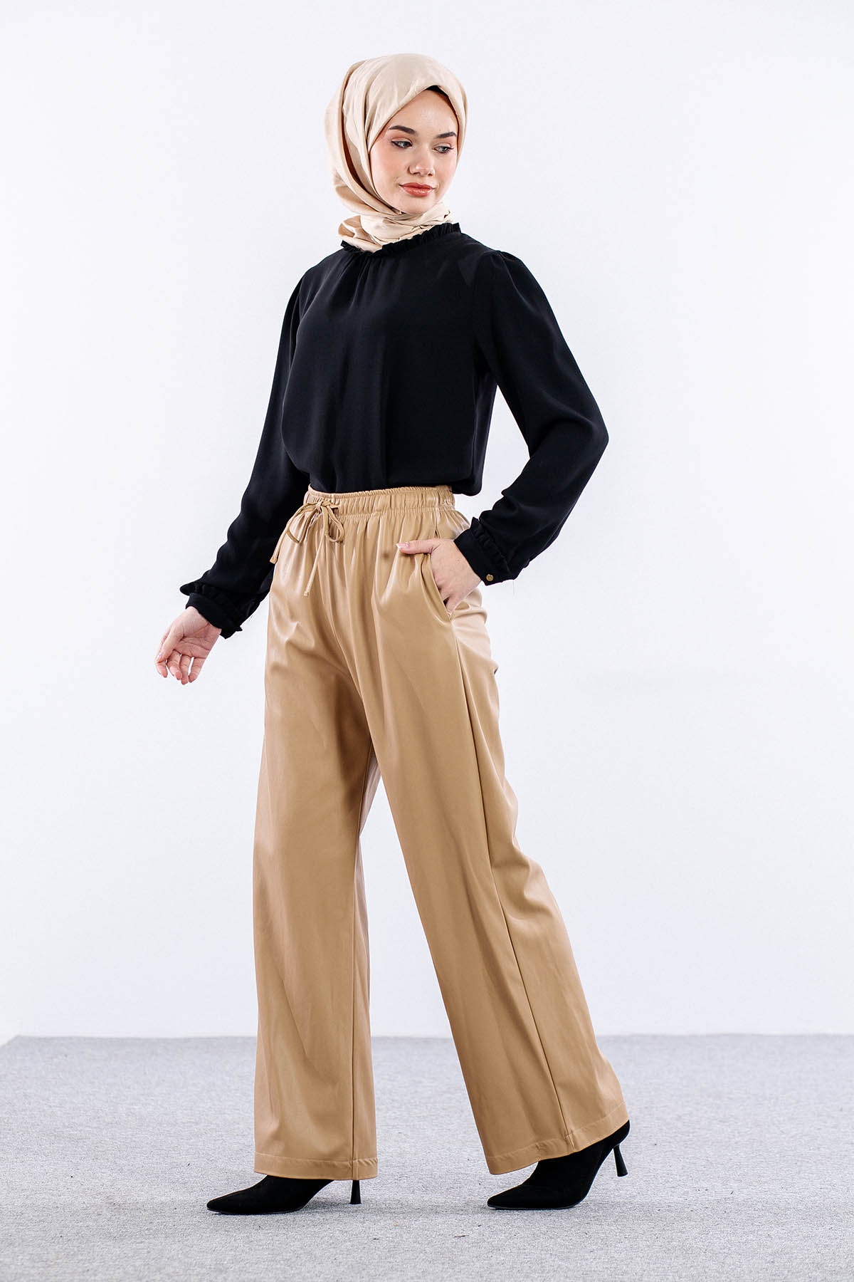 33323 Deri Pantolon S-m-l-xl - Toprak - 4