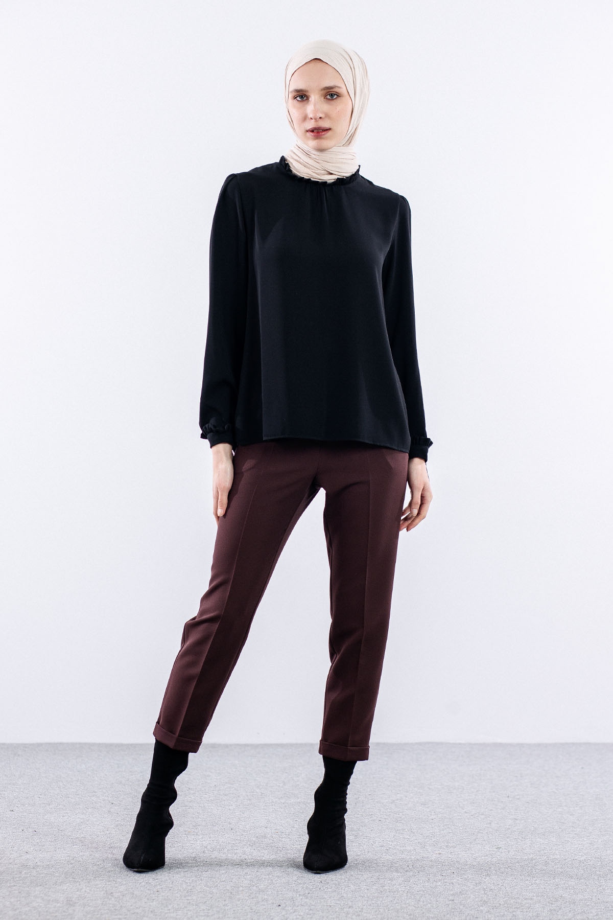 3335 Pantolon 38-48 Lstk - Kahve - 2