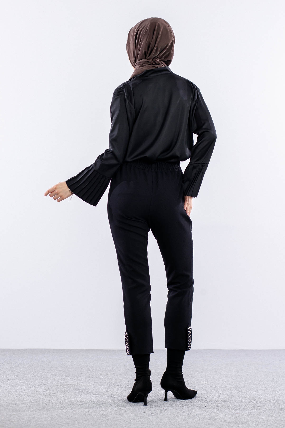 3336 şik Pantolon 38-48 - Siyah - 4