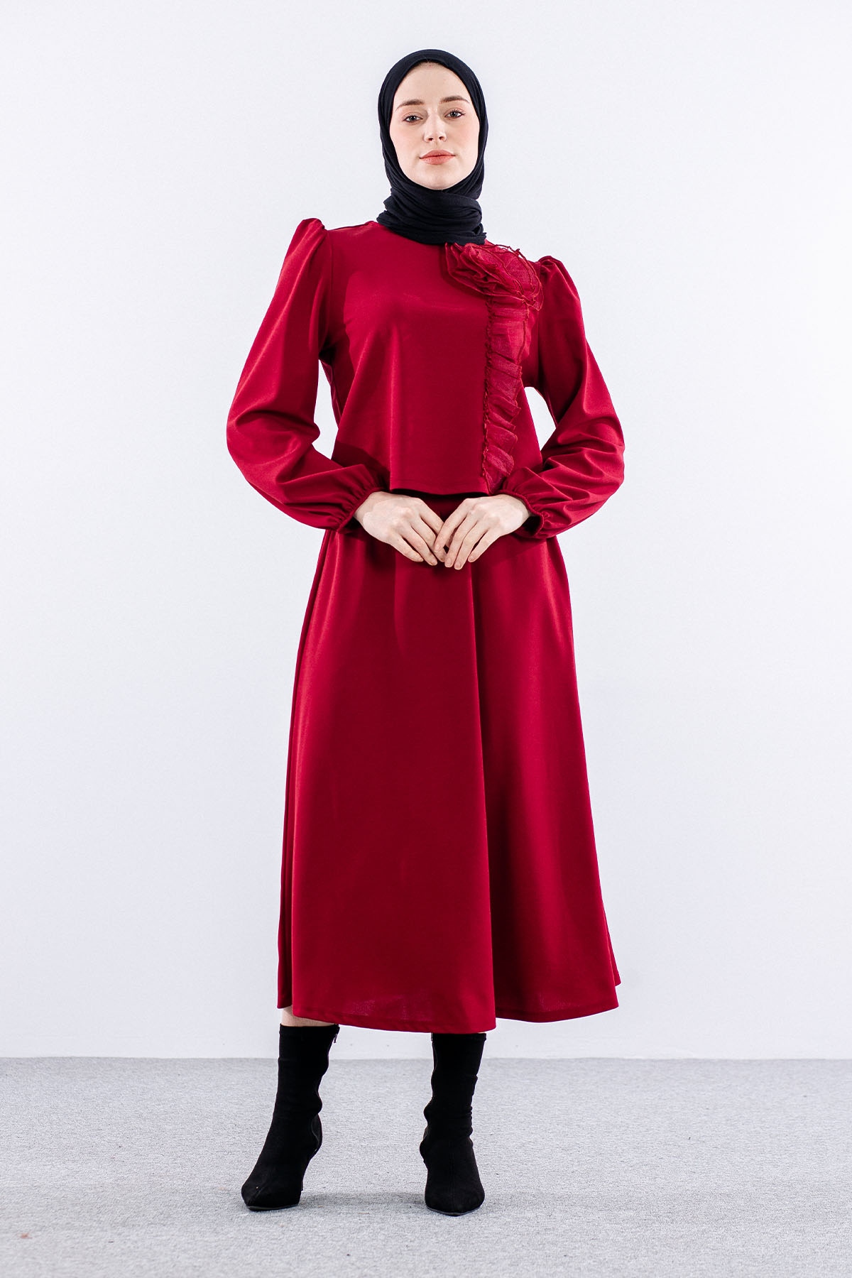 33436 E.takim S-m-l Gul - Bordo - 1
