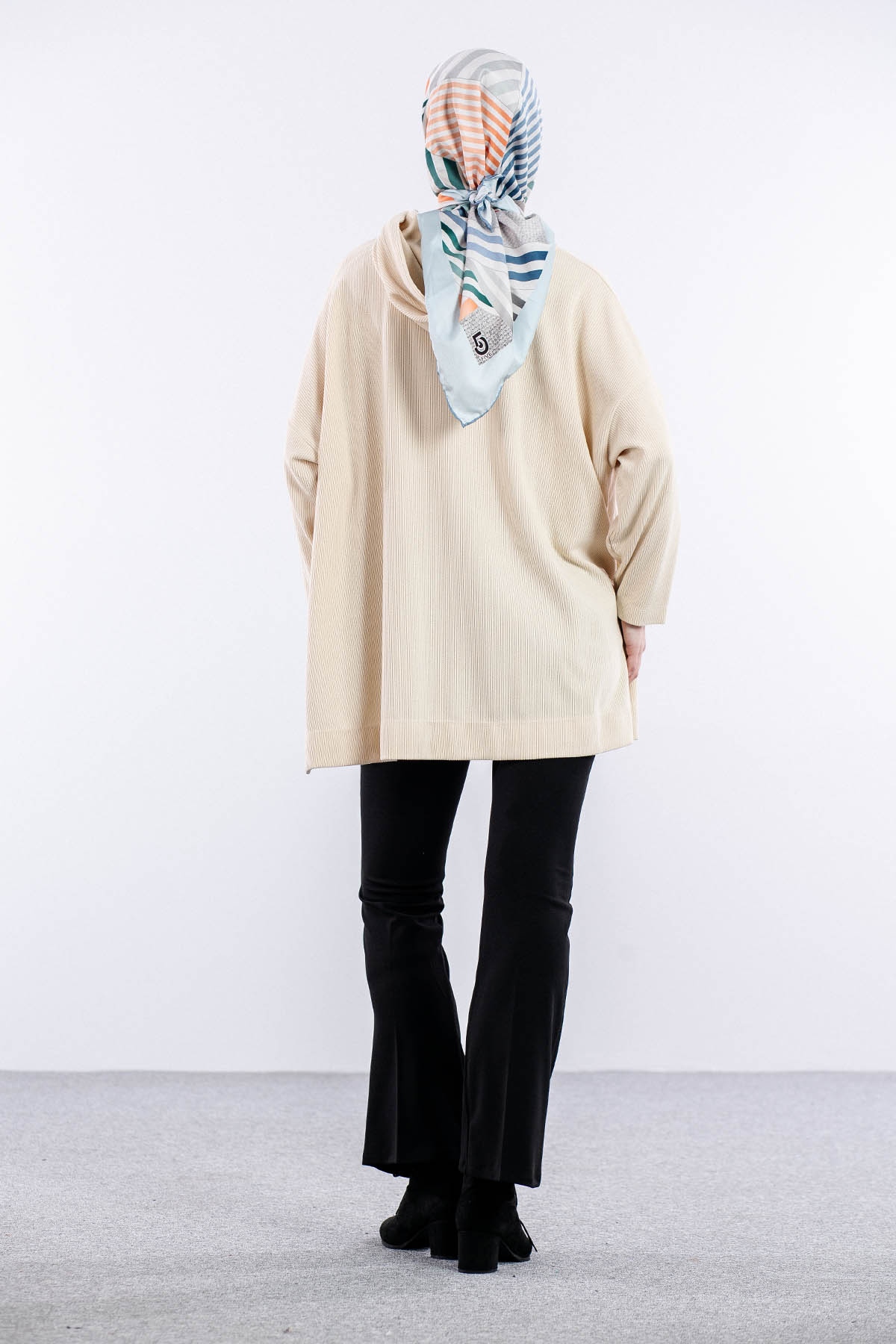 33845 Sw Tunik Tek - Bej - 4
