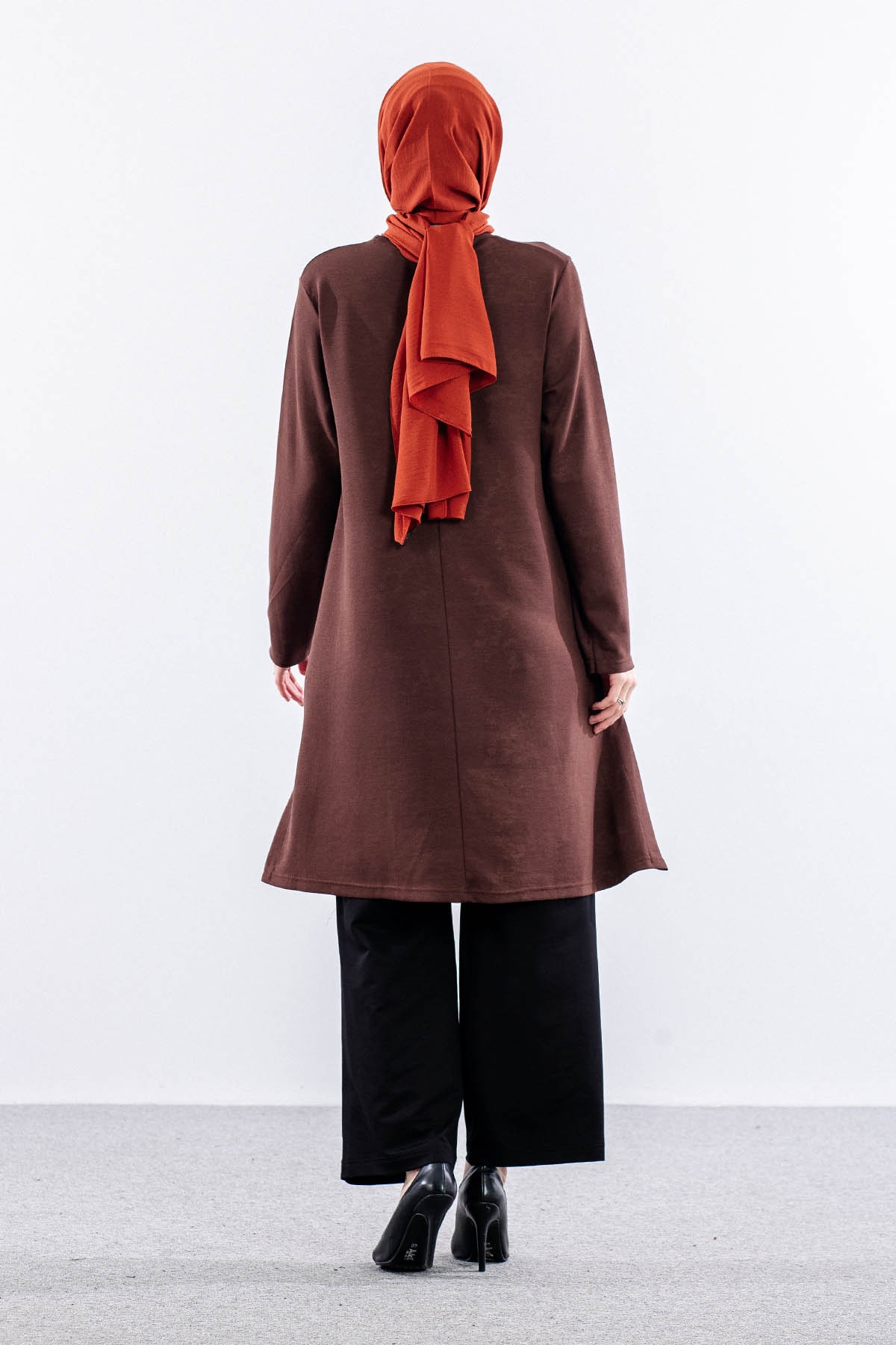 3531 Tunik 46-54 Desenli - Kahve - 5