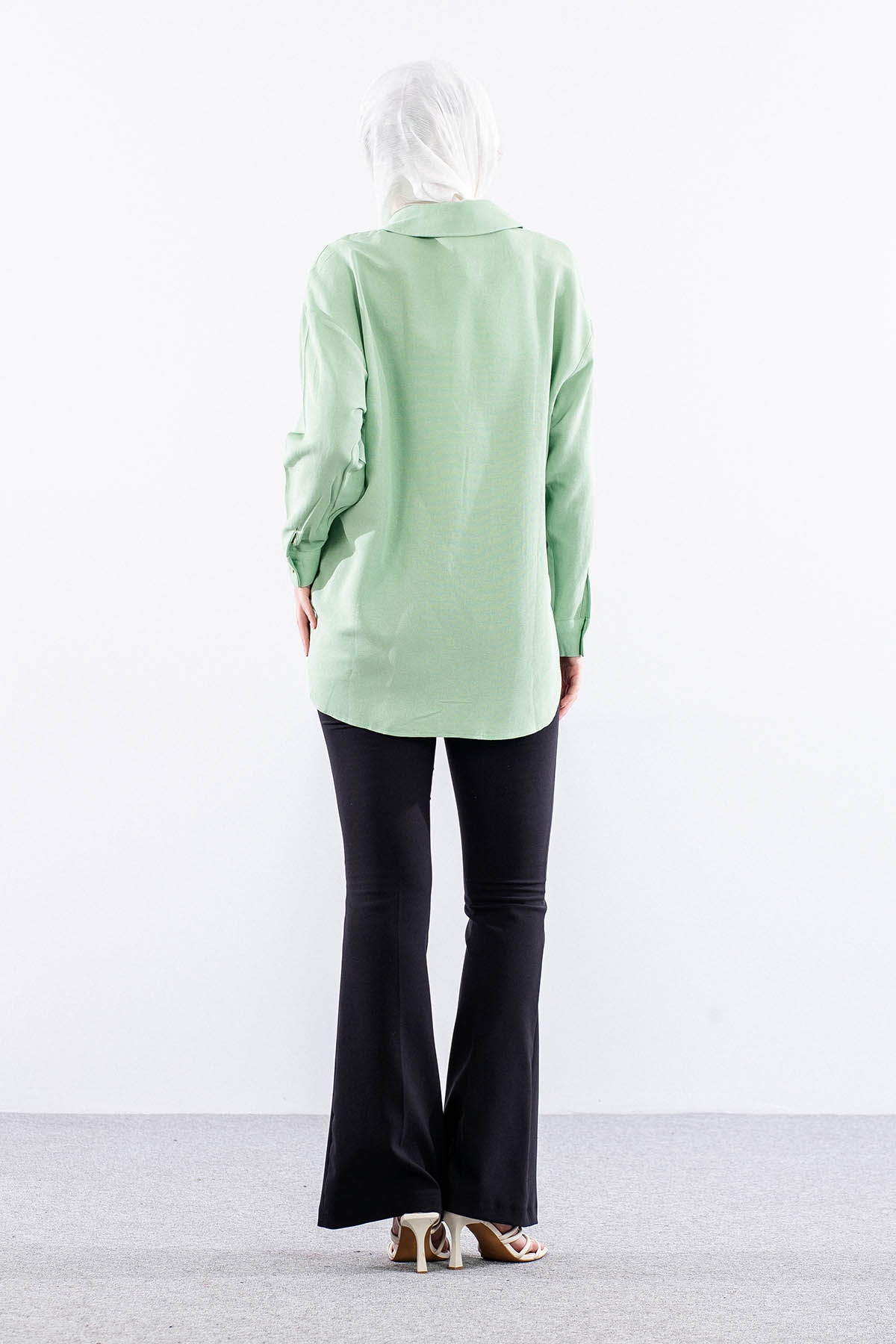 35842 Oversize Basic Gömlek Tek - Cagla - 4