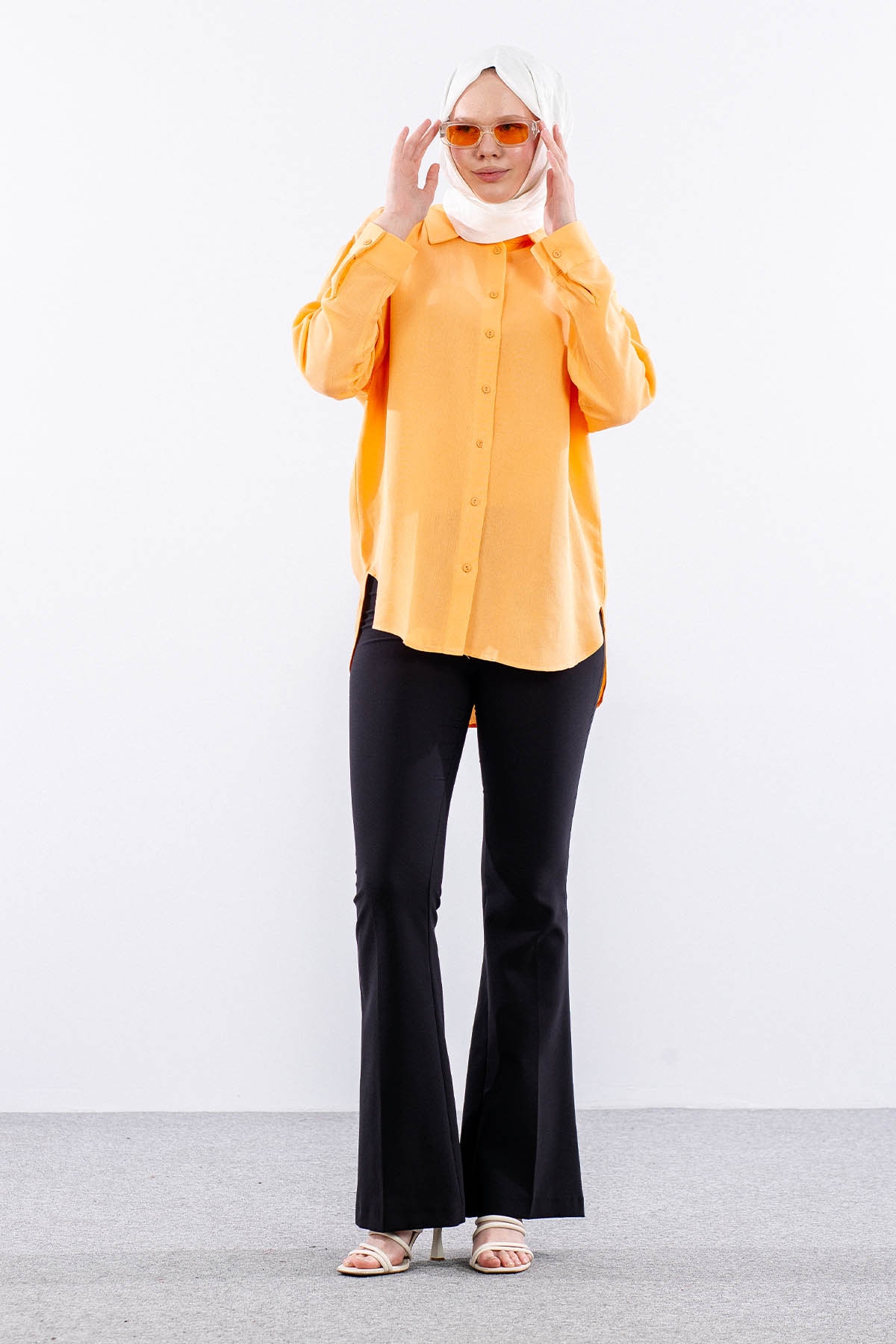 35842 Oversize Basic Gömlek Tek - Smoothie - 2