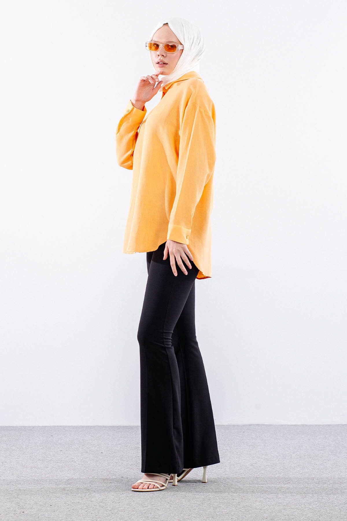 35842 Oversize Basic Gömlek Tek - Smoothie - 3