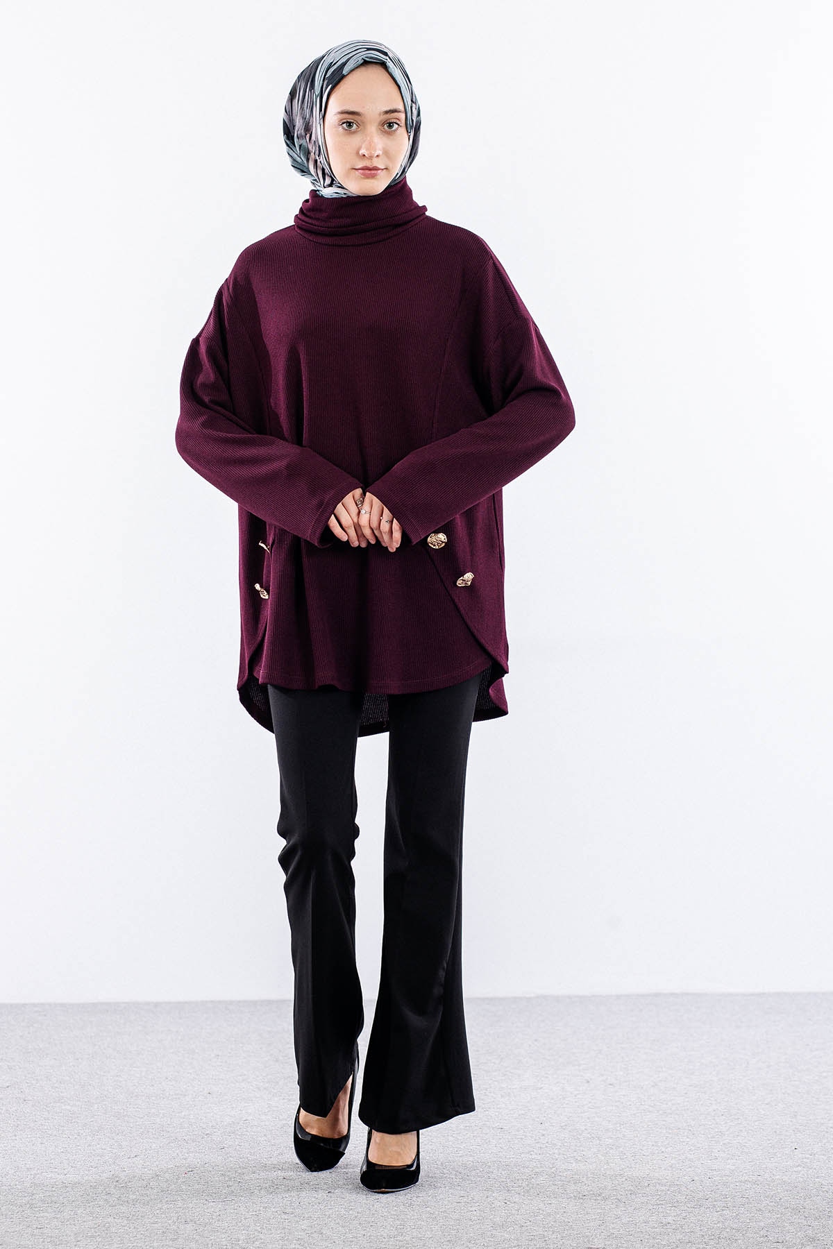 36070 Tunik Tek - Bordo - 1