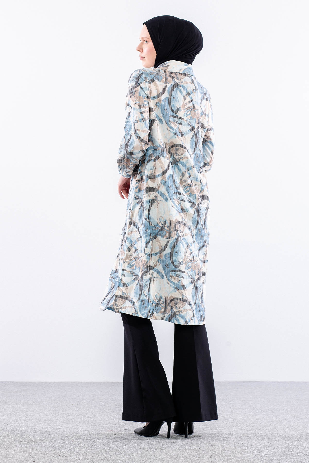 5007 Tunik 42-50 Desenlı Araboy - Yesil - 1