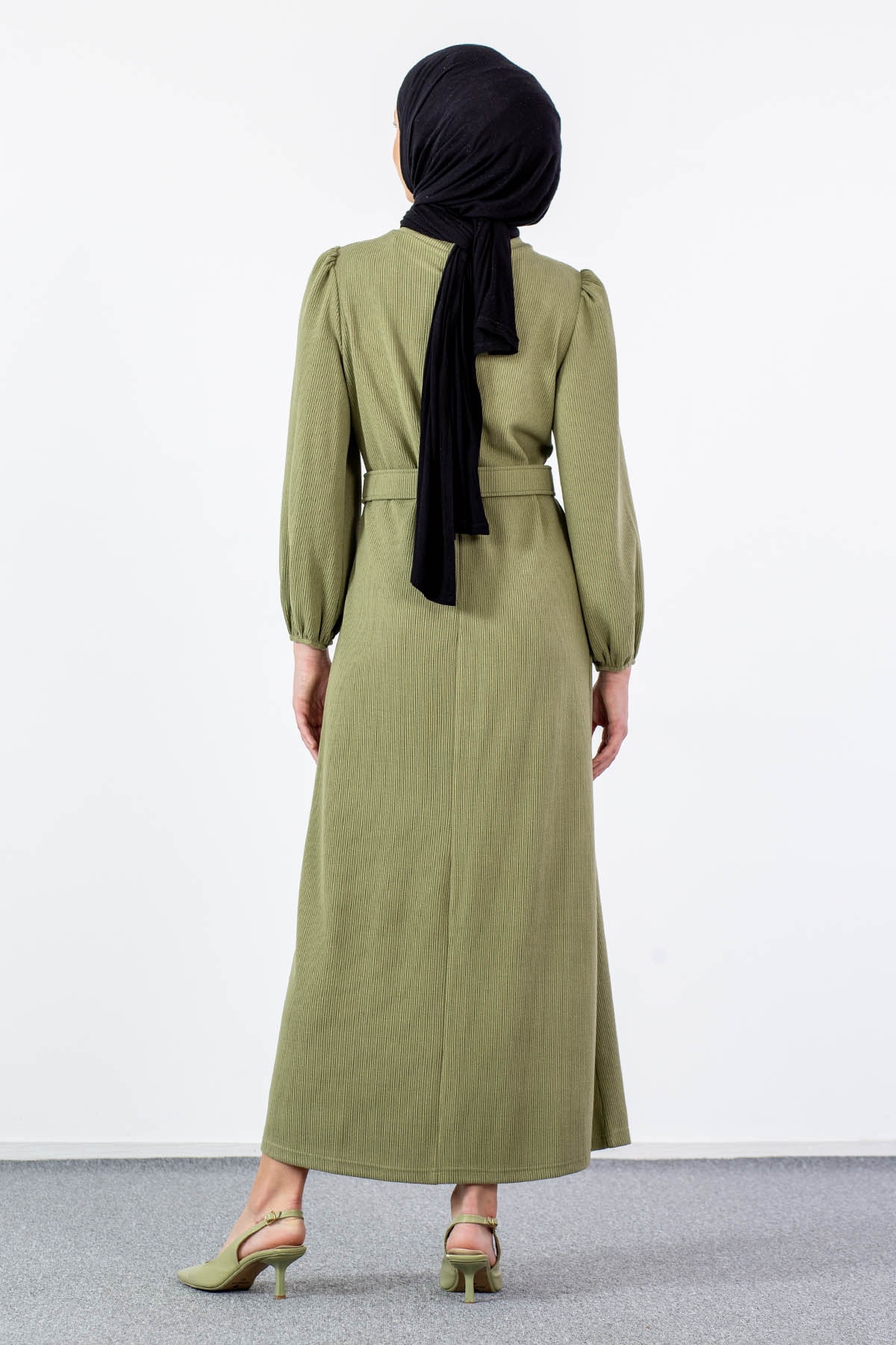 5901 Elbise 38-46 - Yesil - 5