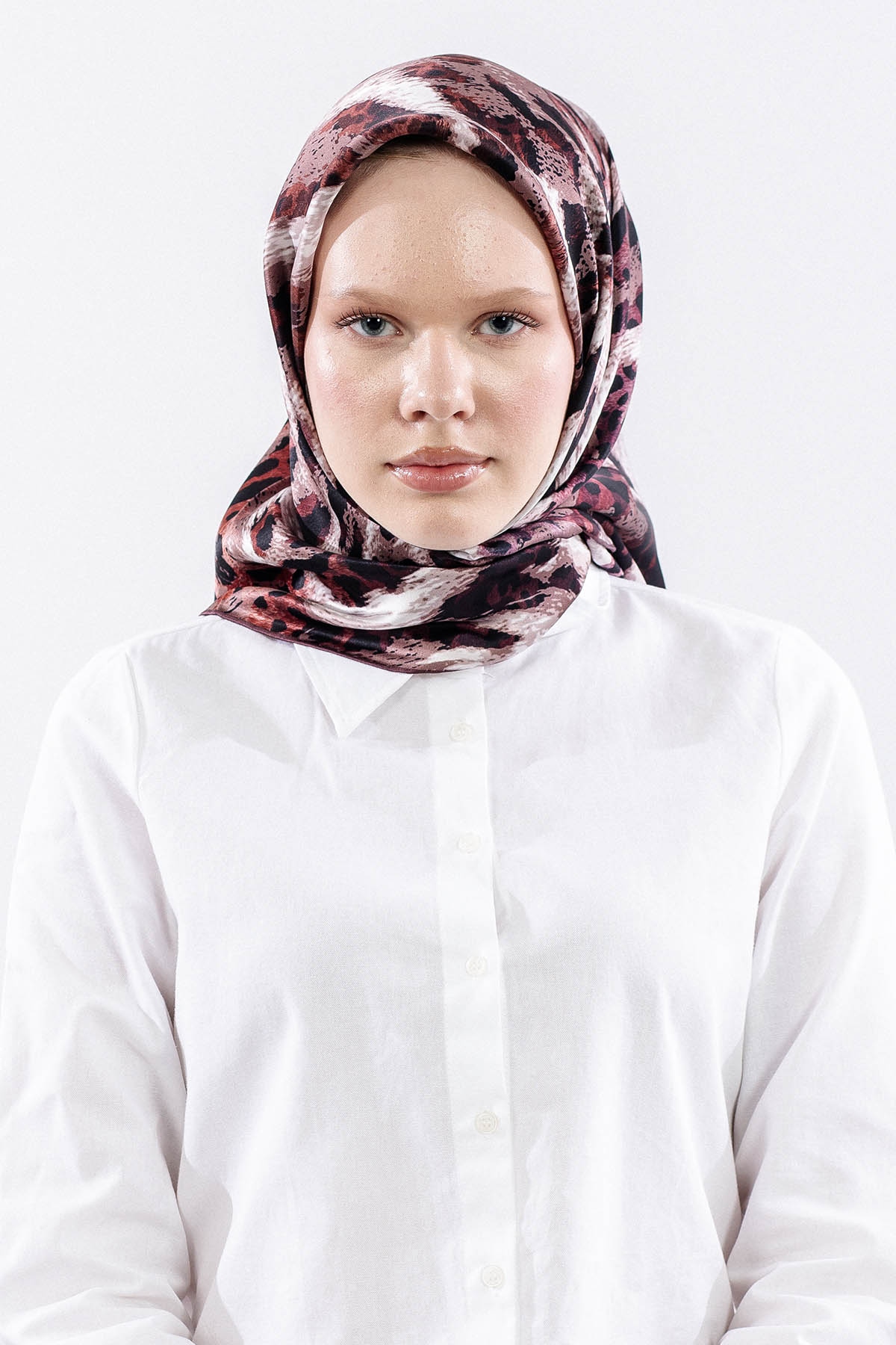 Dg11465 İpek Eşarp 90*90 Sura Dokuma - Bordo - 1