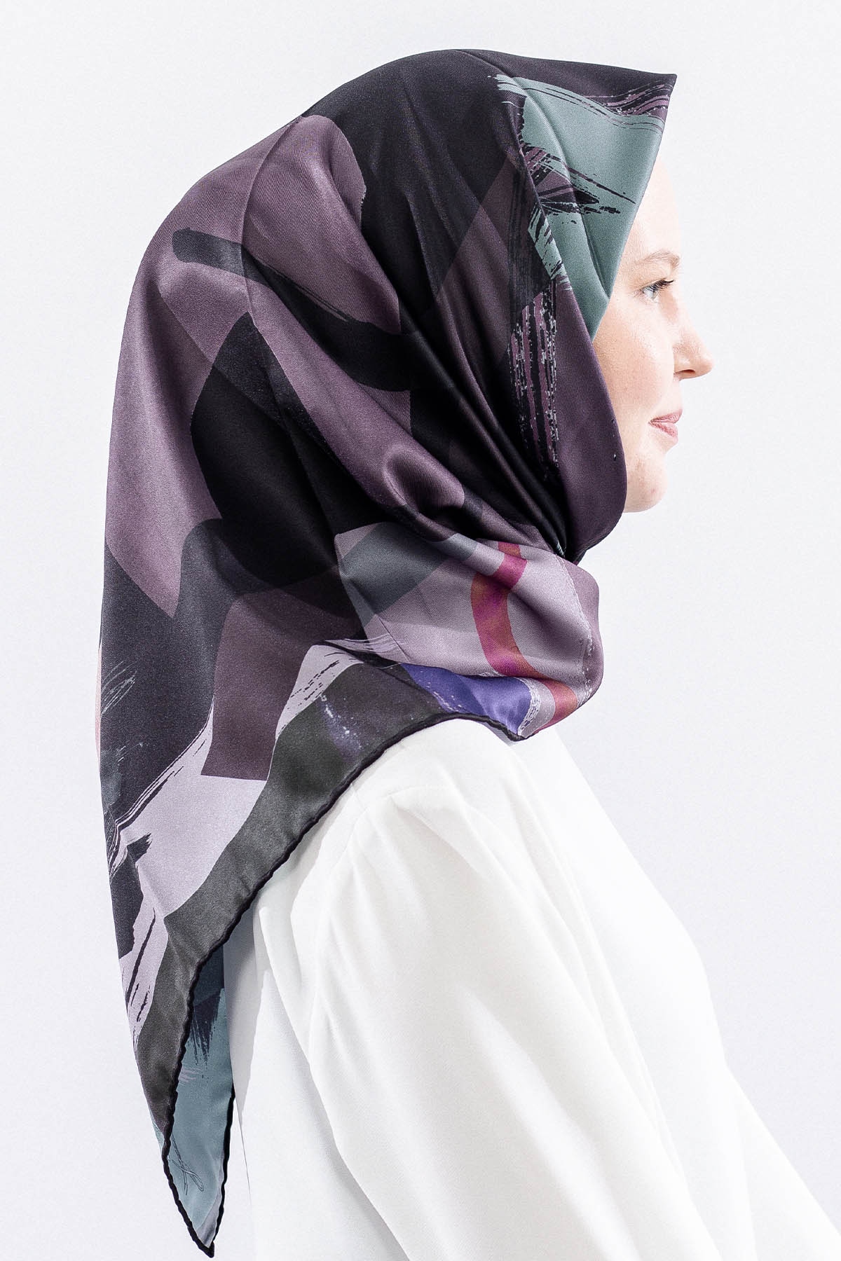 Dg14819 Polyester Eşarp Cizgi - Siyah - 3