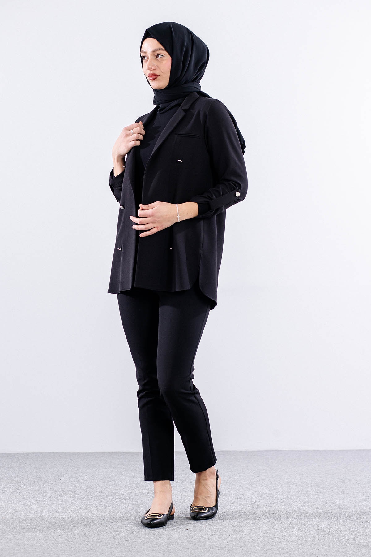 E-1465 Ceket 38-46 - Siyah - 3