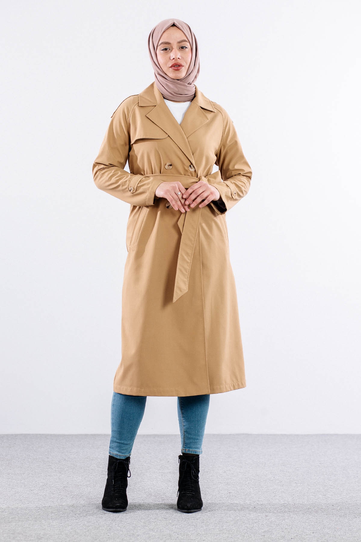 E-1530 Trençkot 38-48 - Camel - 1