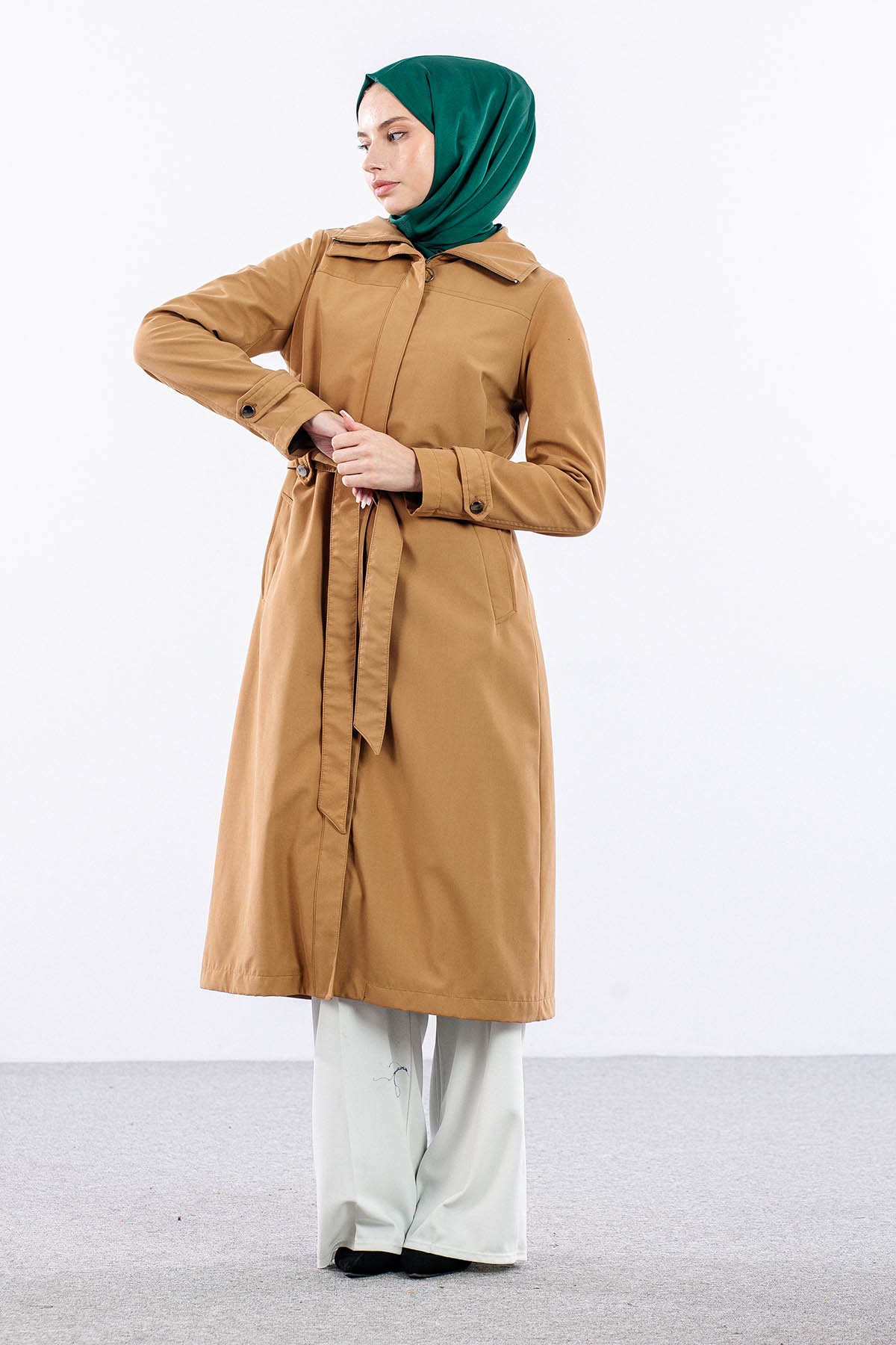 F1579 Parka Kaban 38-48 - Camel - 2