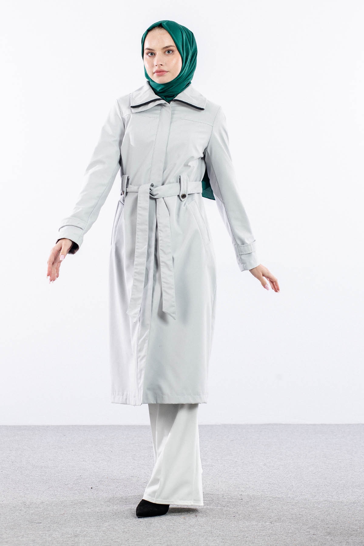 F1579 Parka Kaban 38-48 - Gri - 2