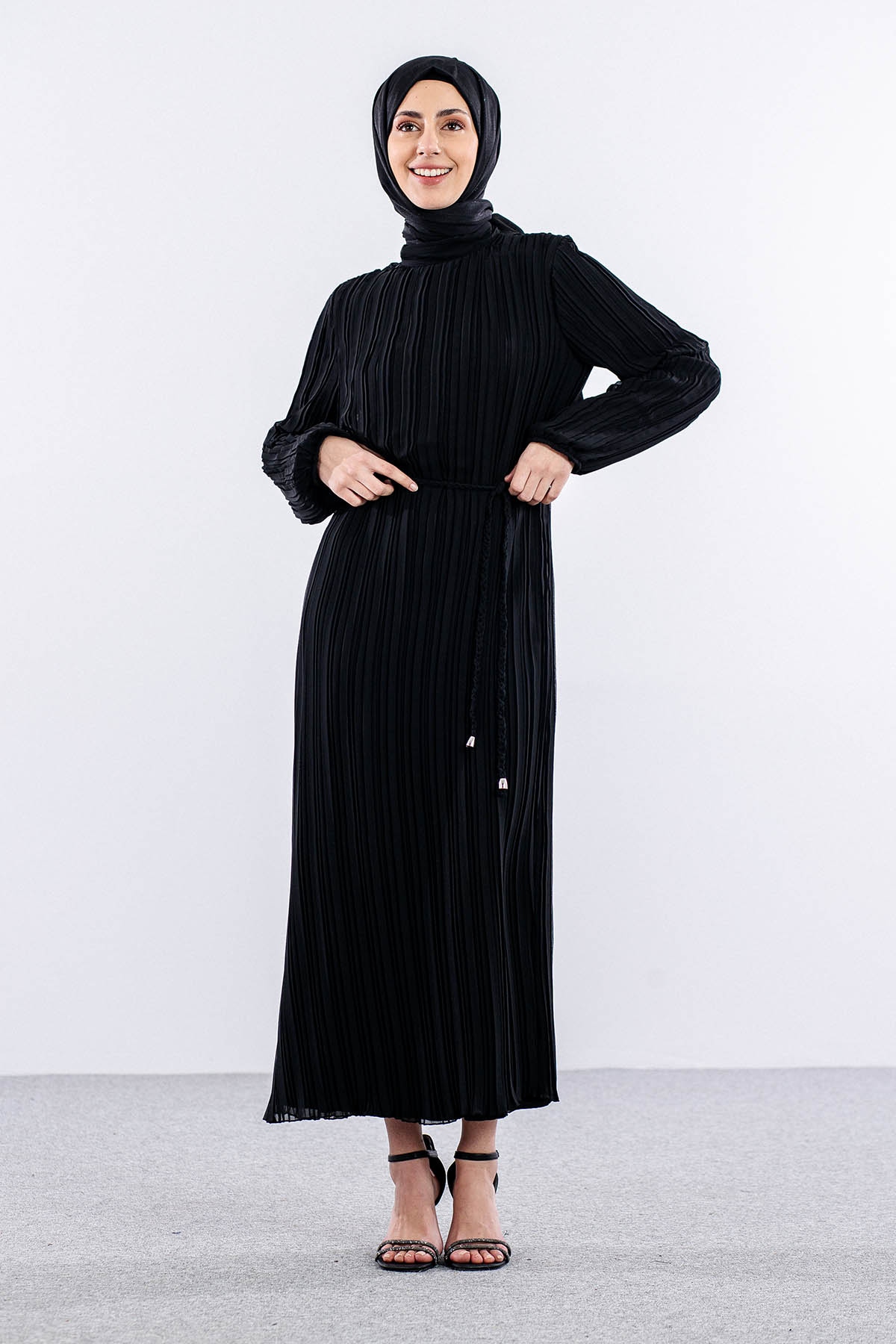 Fe-020 Elbise 38-44 - Siyah  - - 1