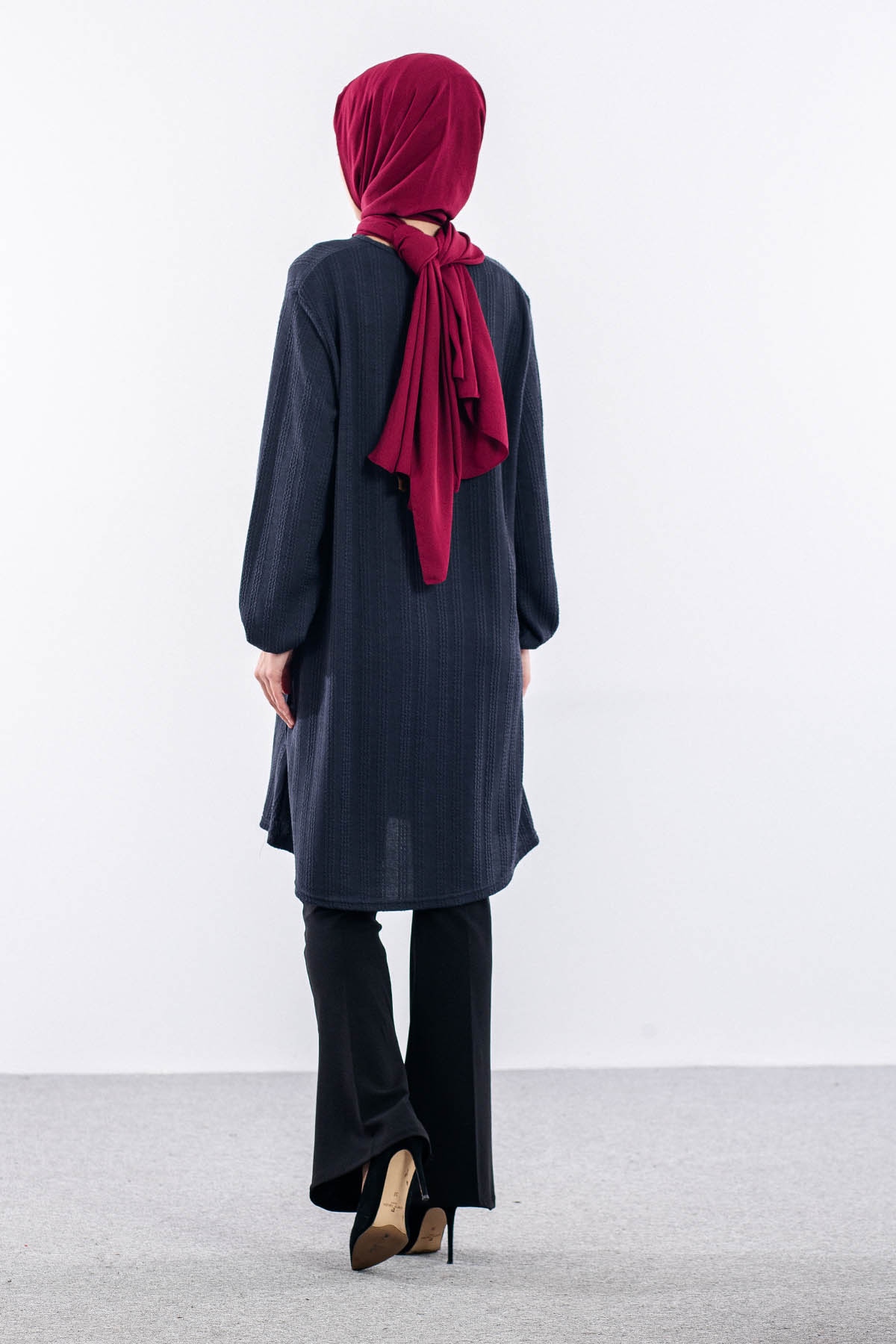 Merve Burgu Tunik 48-50-52 Dugme - Antrasit - 5