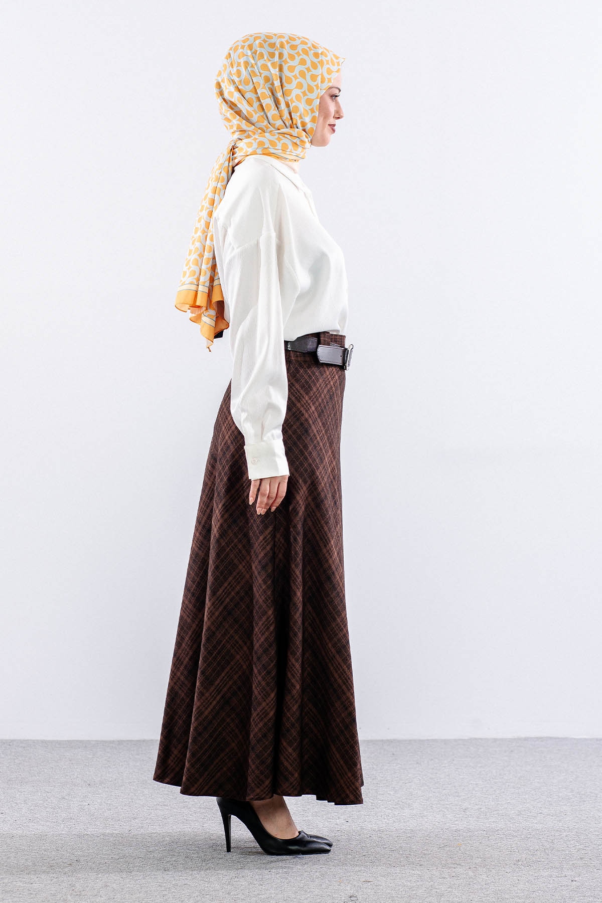 Mevlana Etek 38-48 Ekose Gramaj - K_kahve - 3